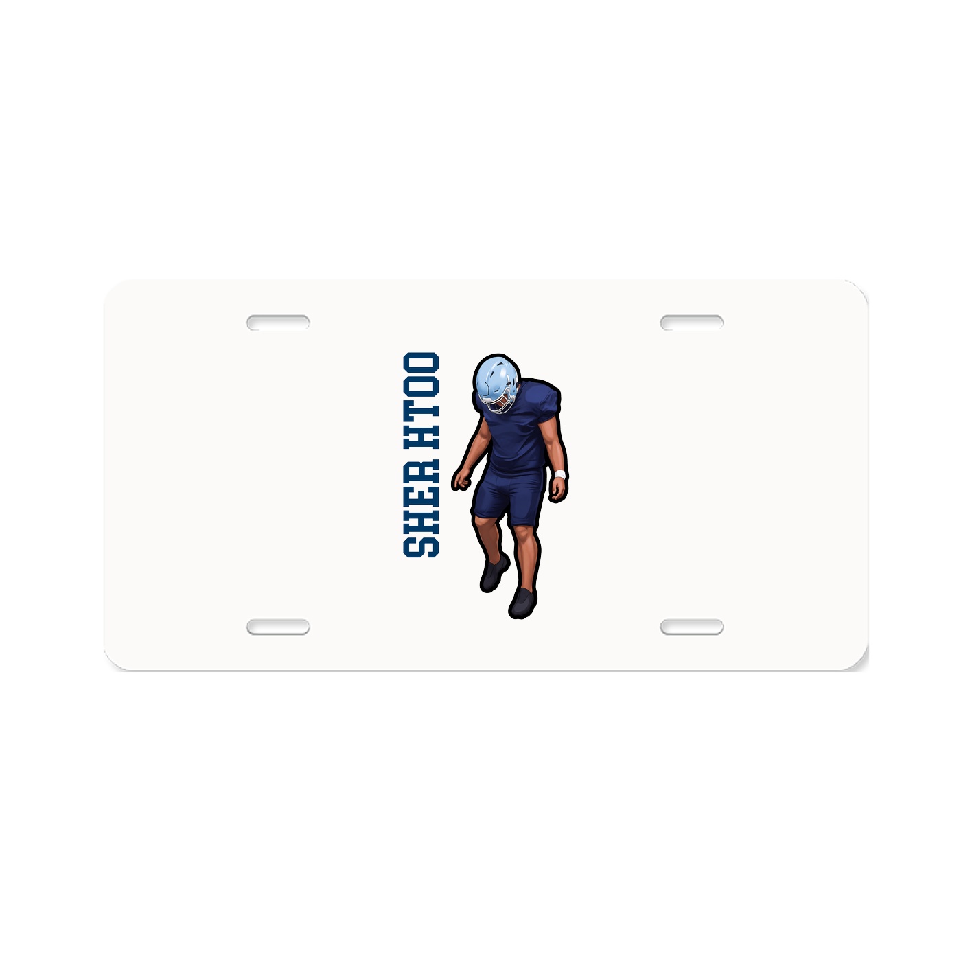 License Plate — Name Vertical in Classic