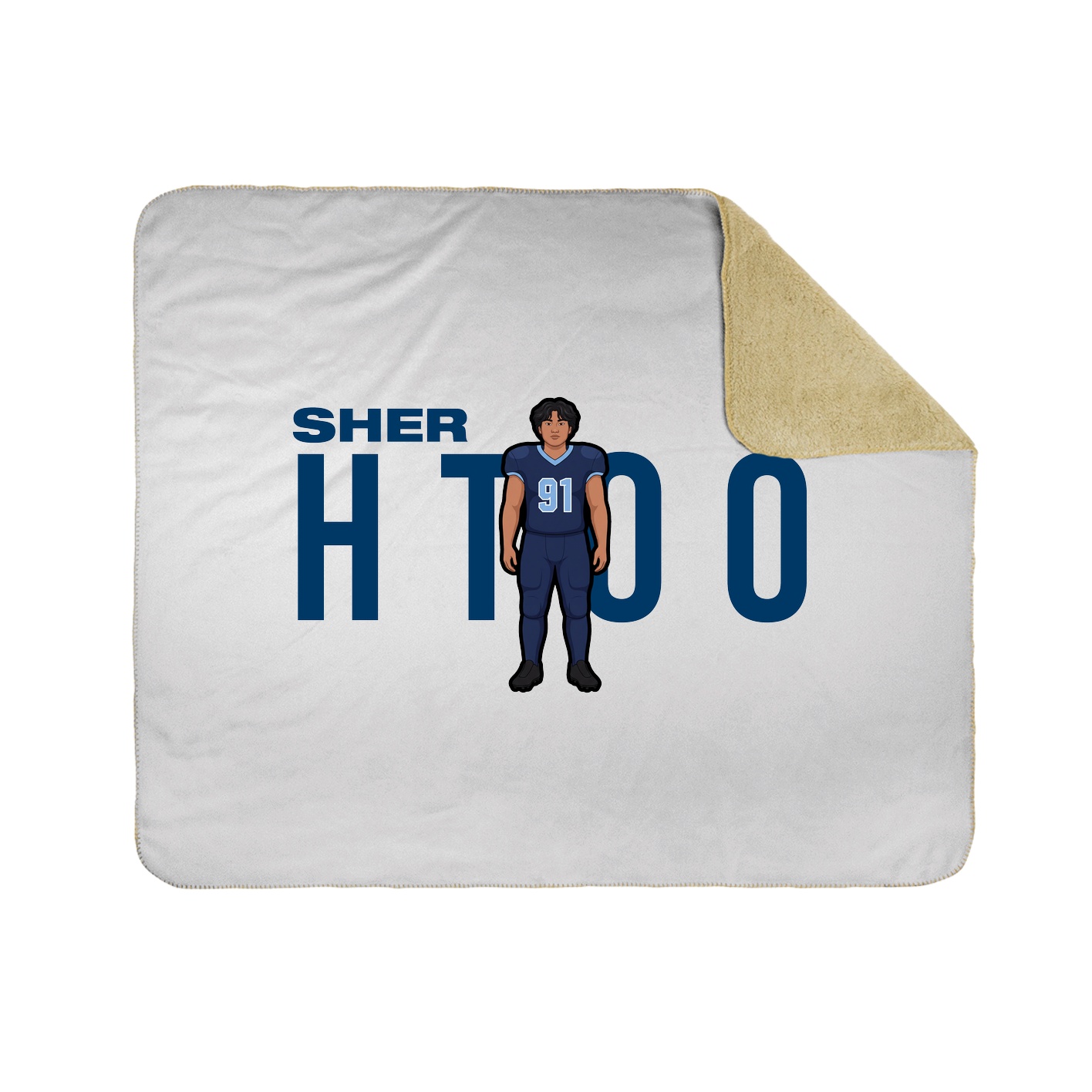 Throw Blanket — Player Name in White