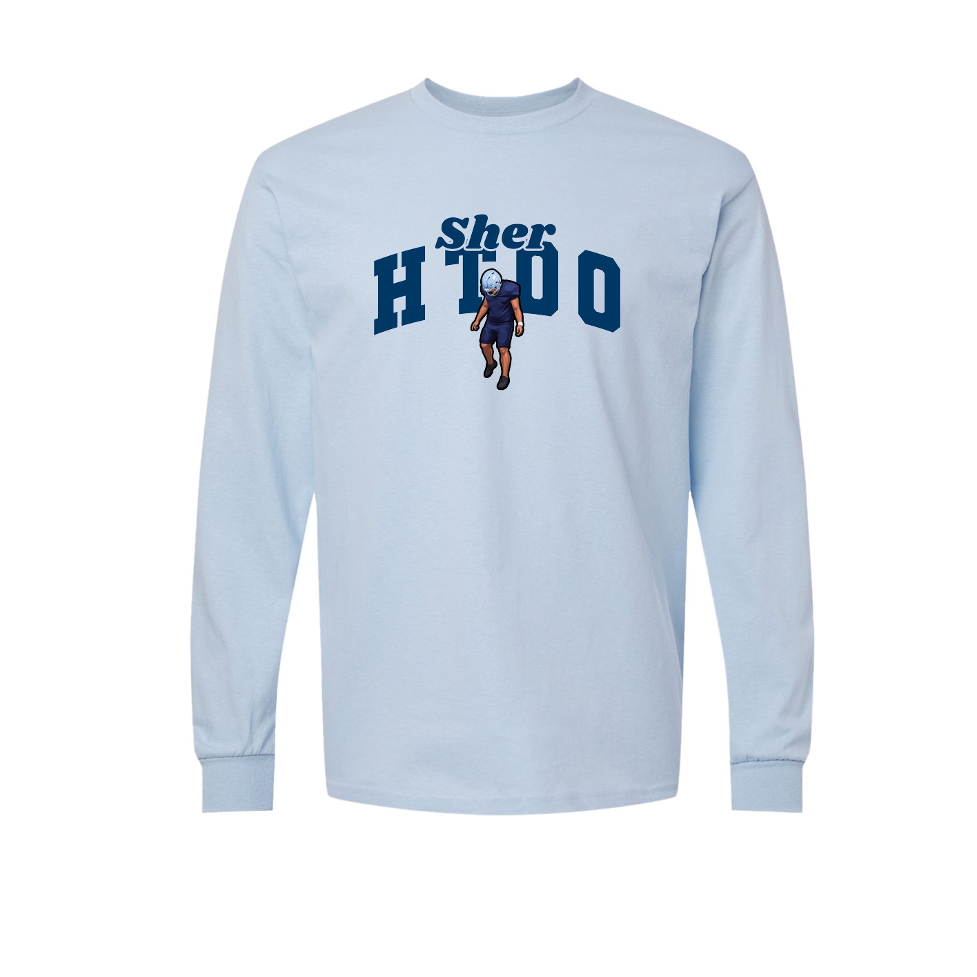 Long Sleeve Tee — Signature Arch in Light Blue