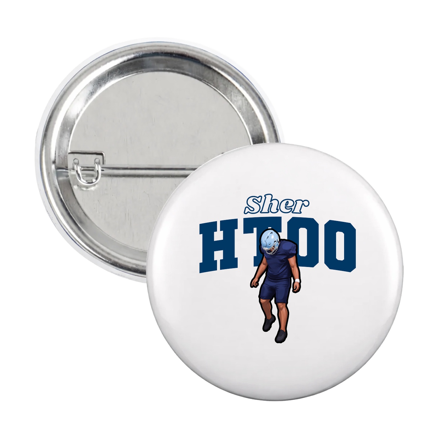 Game Day Button — Name Arch in White