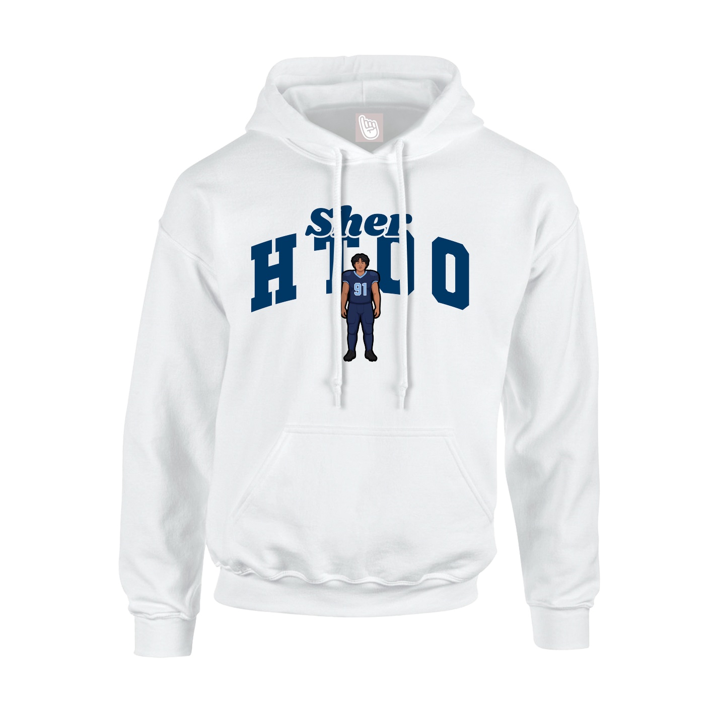 Youth Hoodie — Signature Arch in White
