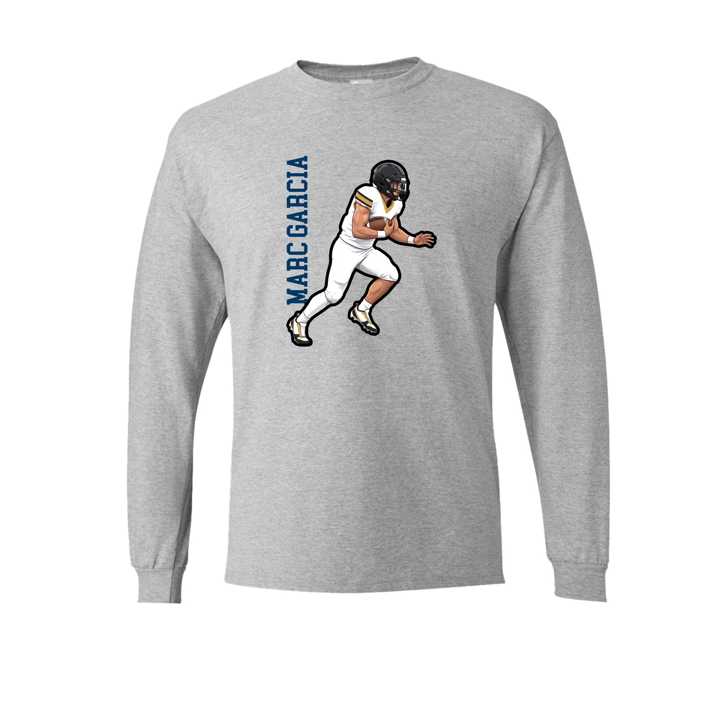 Long Sleeve Tee — Name Vertical in Grey