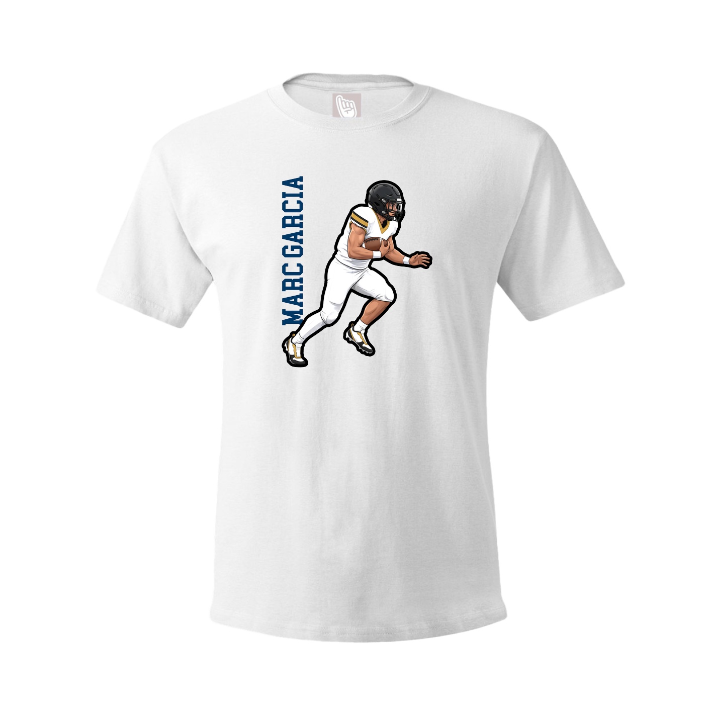 Youth Tee — Name Vertical in White