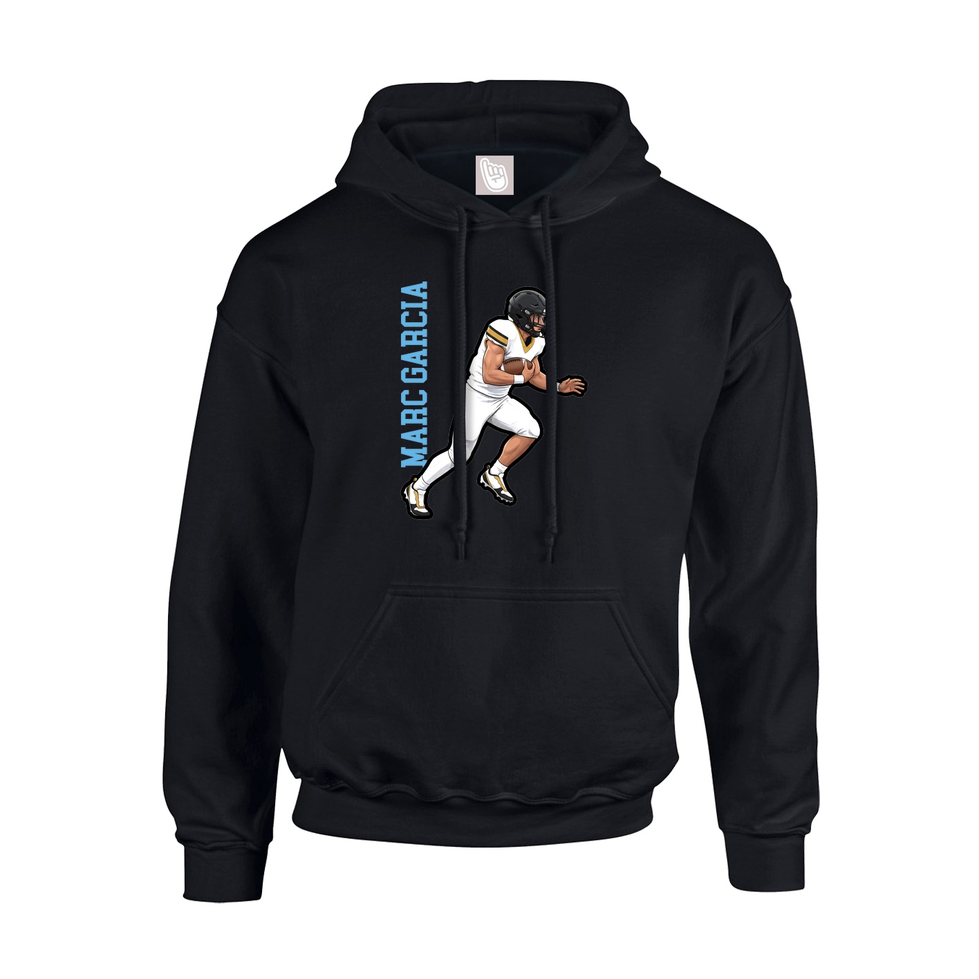 Youth Hoodie — Name Vertical in Black