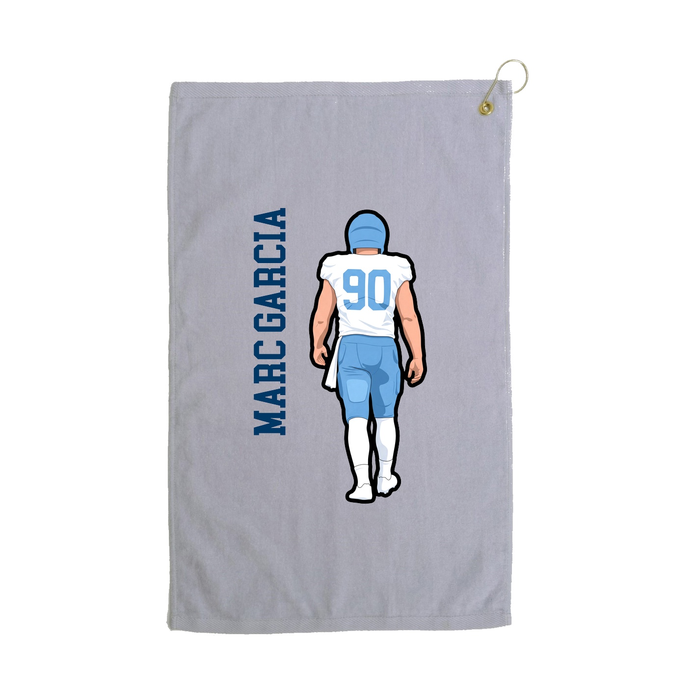 Golf Towel — Name Vertical in Grey