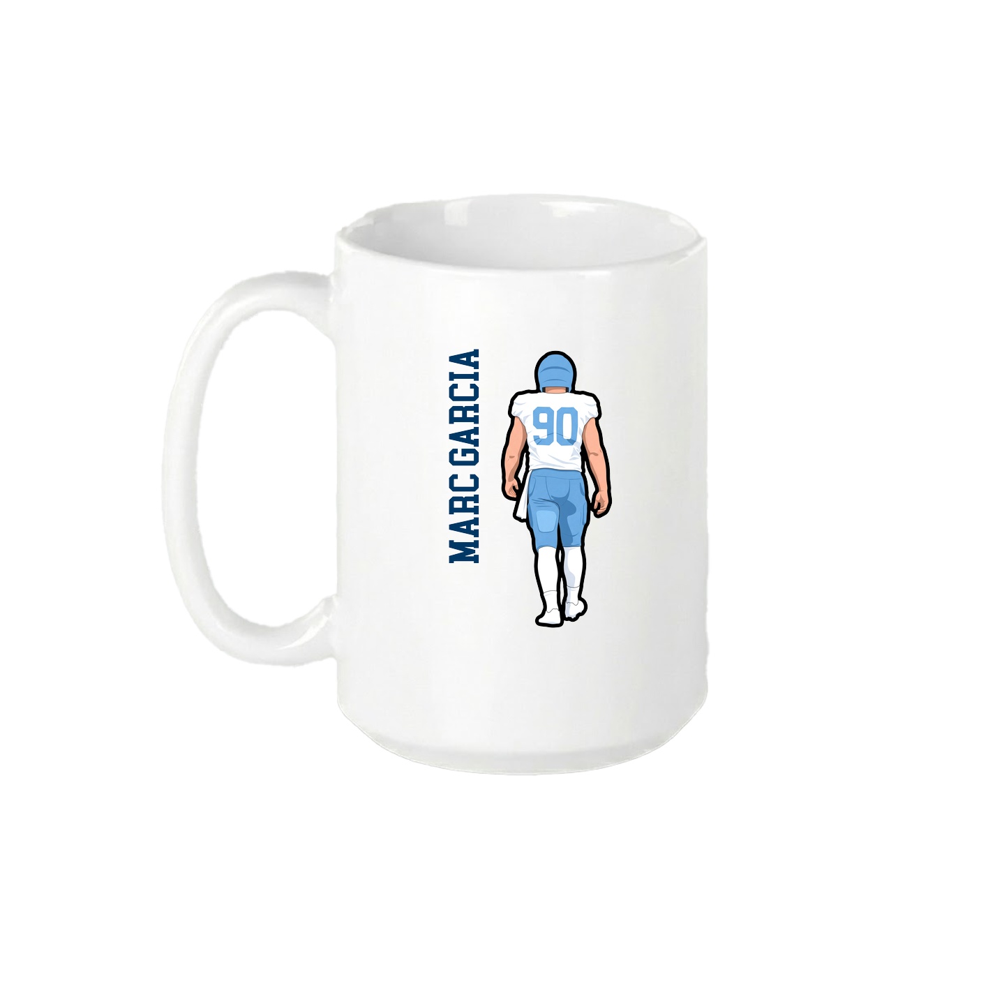 15oz Coffee Mug — Name Vertical in White