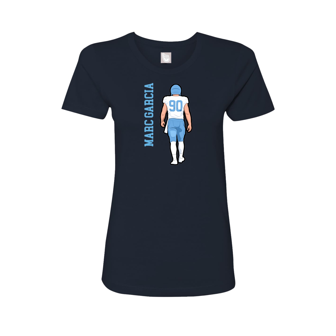 Fitted Women's Tee — Name Vertical in Navy