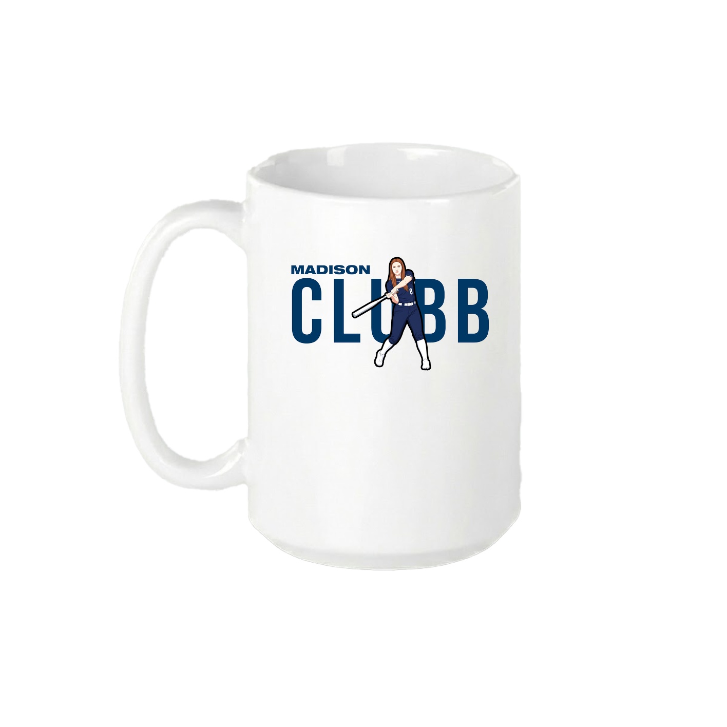 15oz Coffee Mug — Player Name in White