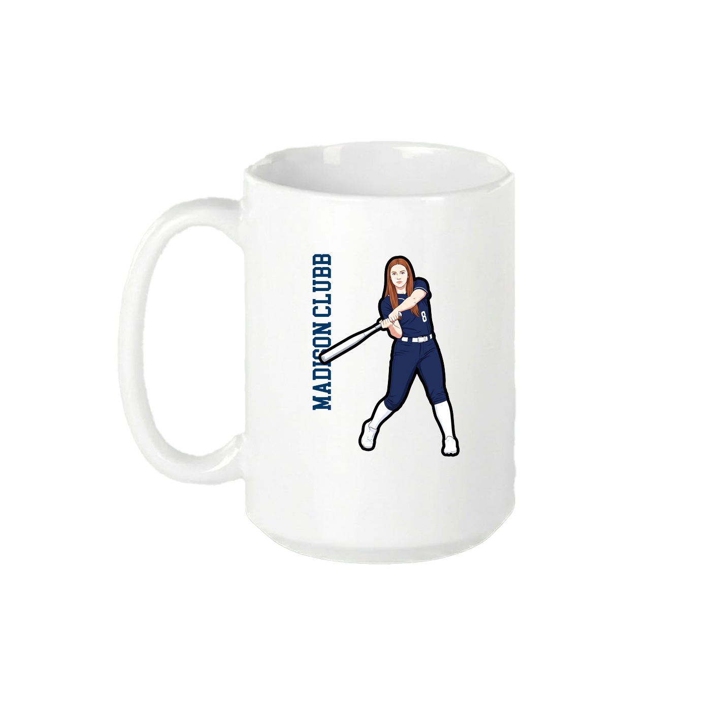 15oz Coffee Mug — Name Vertical in White