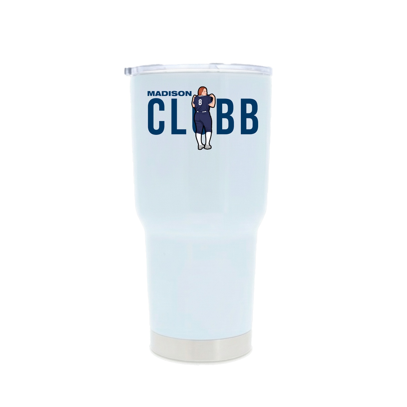 30oz Stainless Steel Tumbler — Player Name in White