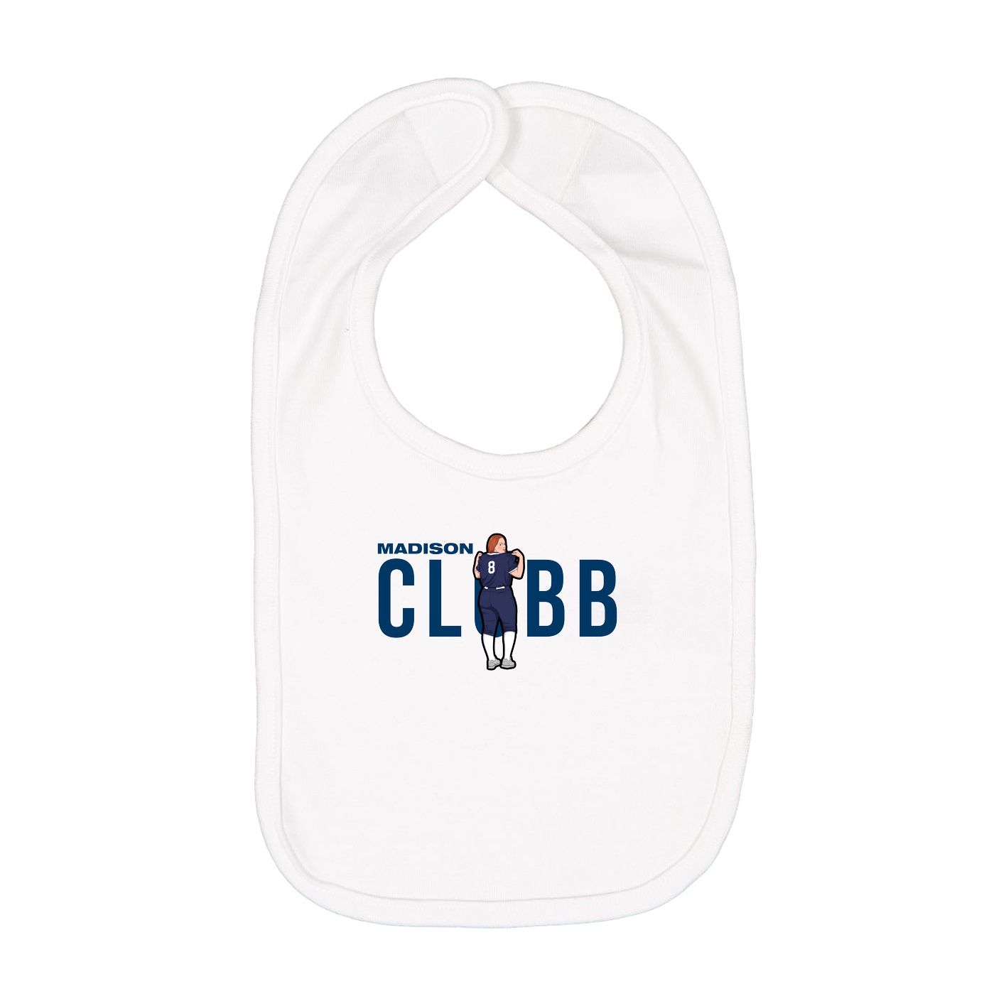 Infant Bib — Player Name in White