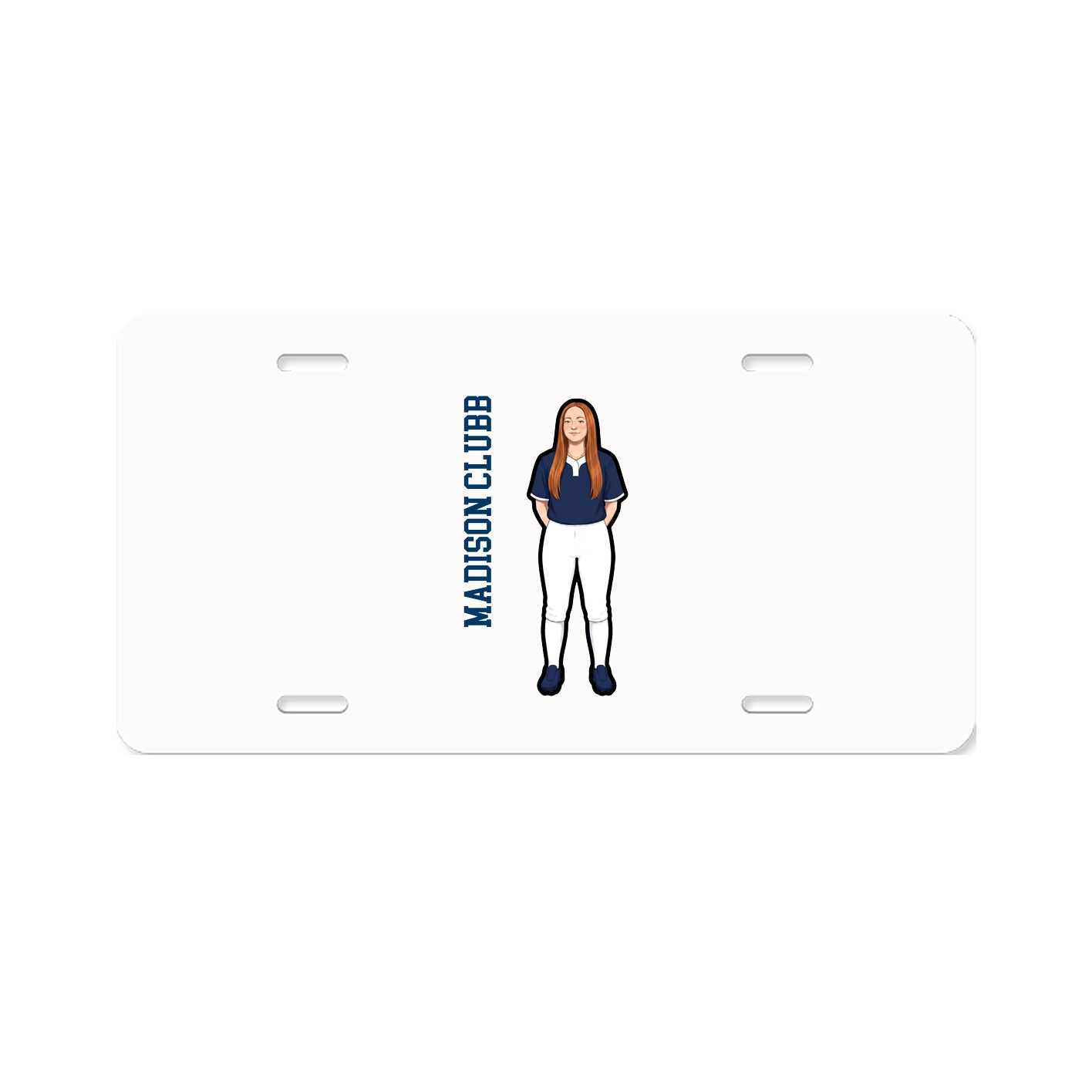 License Plate — Name Vertical in Classic