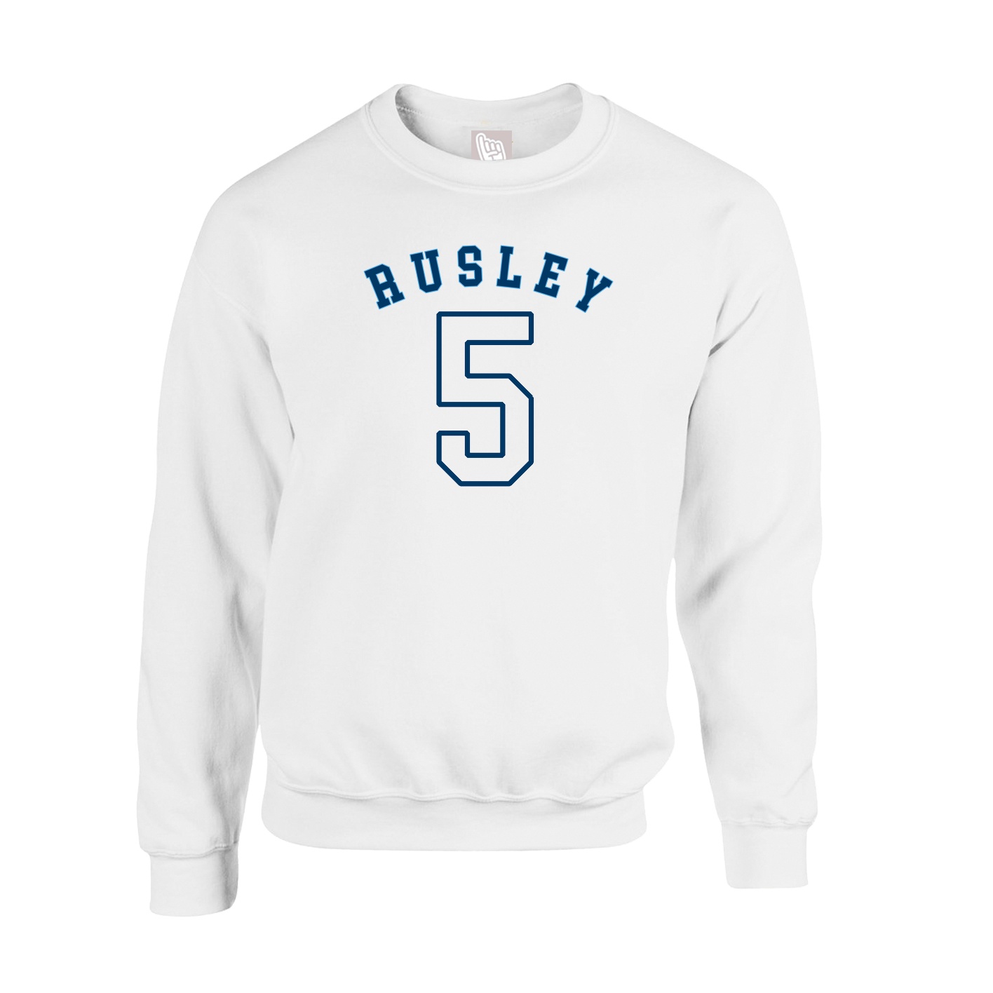 Fleece Crew — Shirsey Arch in White