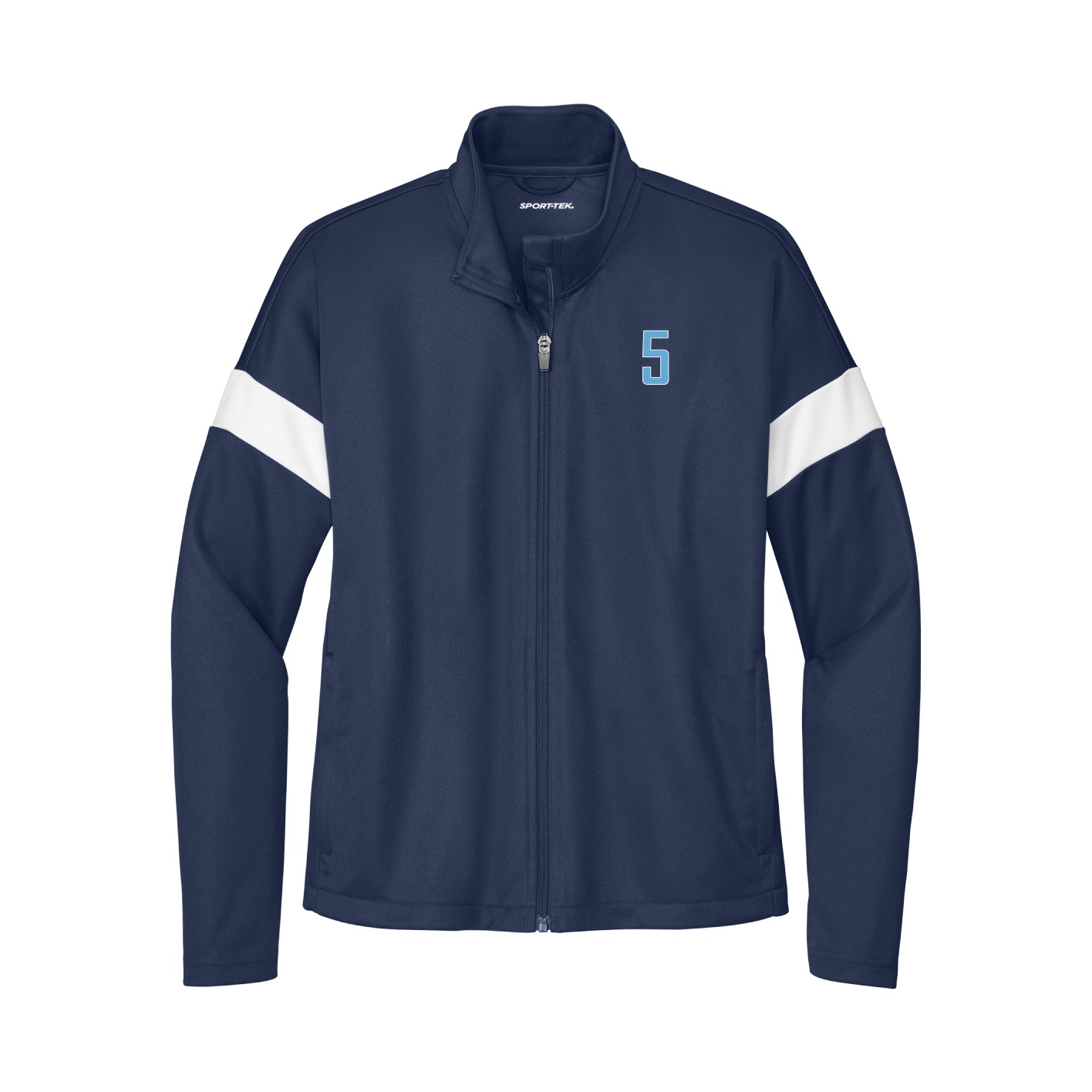 Womens Team Travel Full-Zip Jacket — Front Shirsy in Navy/White