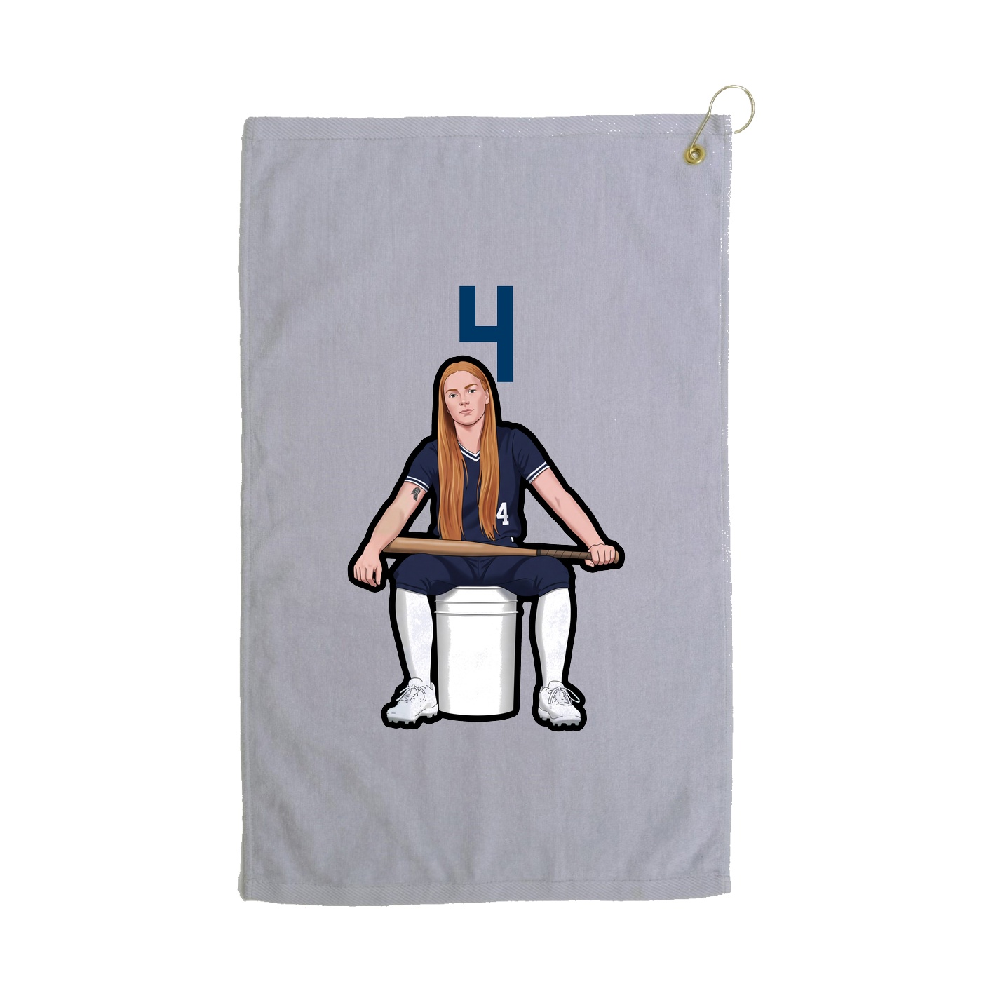 Golf Towel — Number Top in Grey