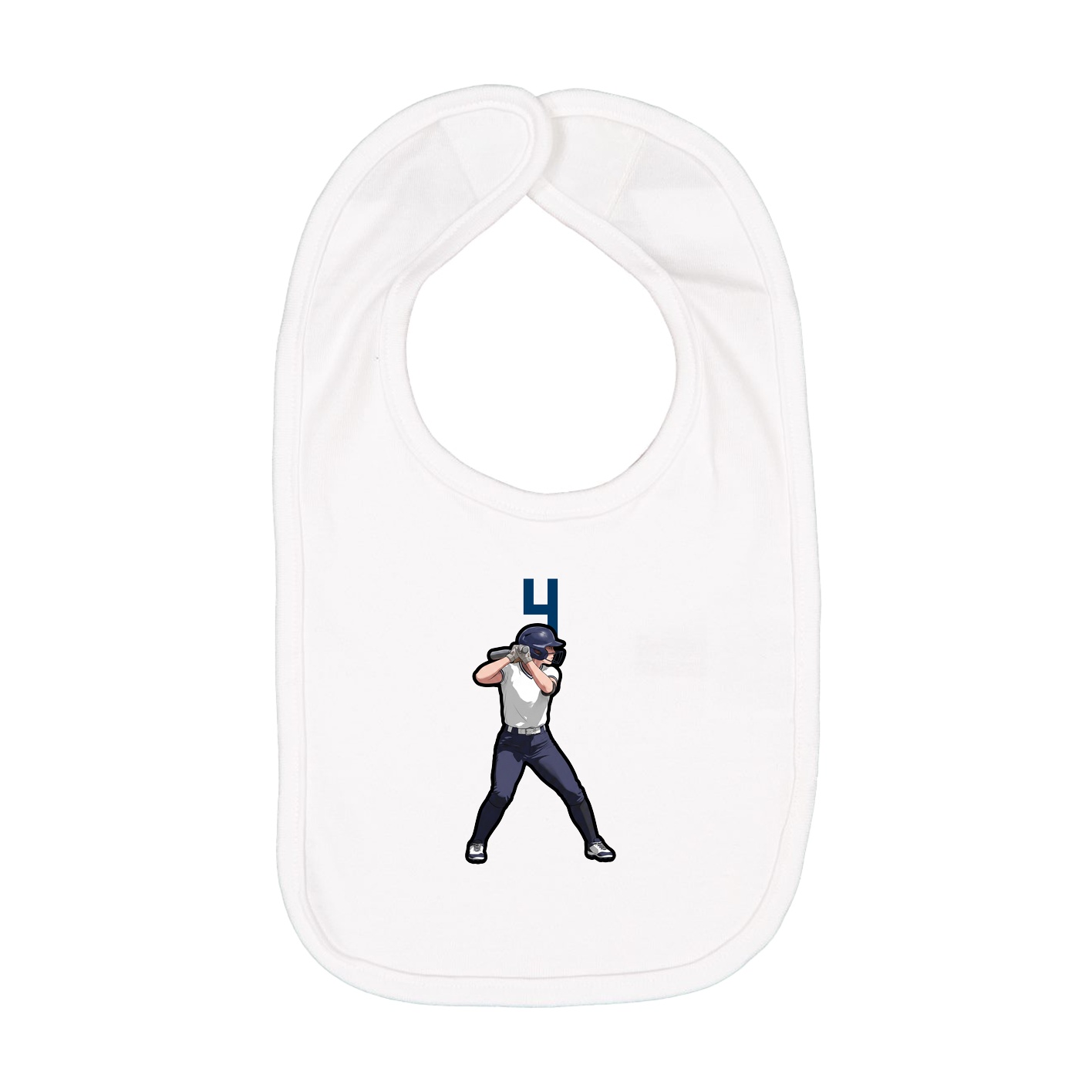 Infant Bib — Number Top in White