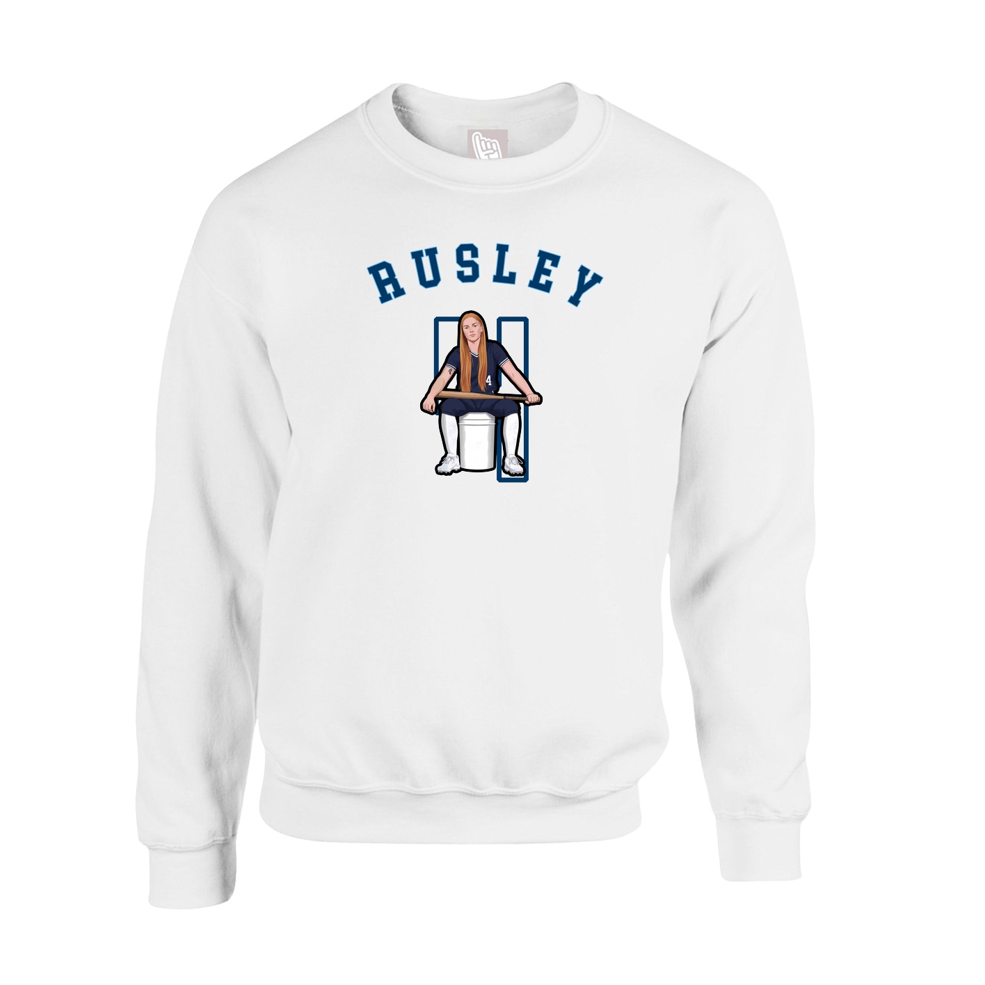 Fleece Crew — Shirsey Arch in White