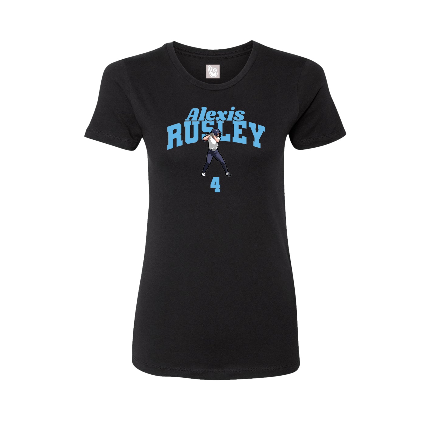 Fitted Women's Tee — Signature Arch in Black