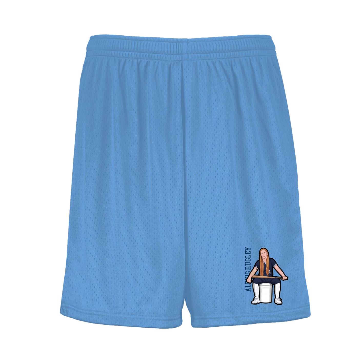 Shorts — Name Vertical in Light Blue