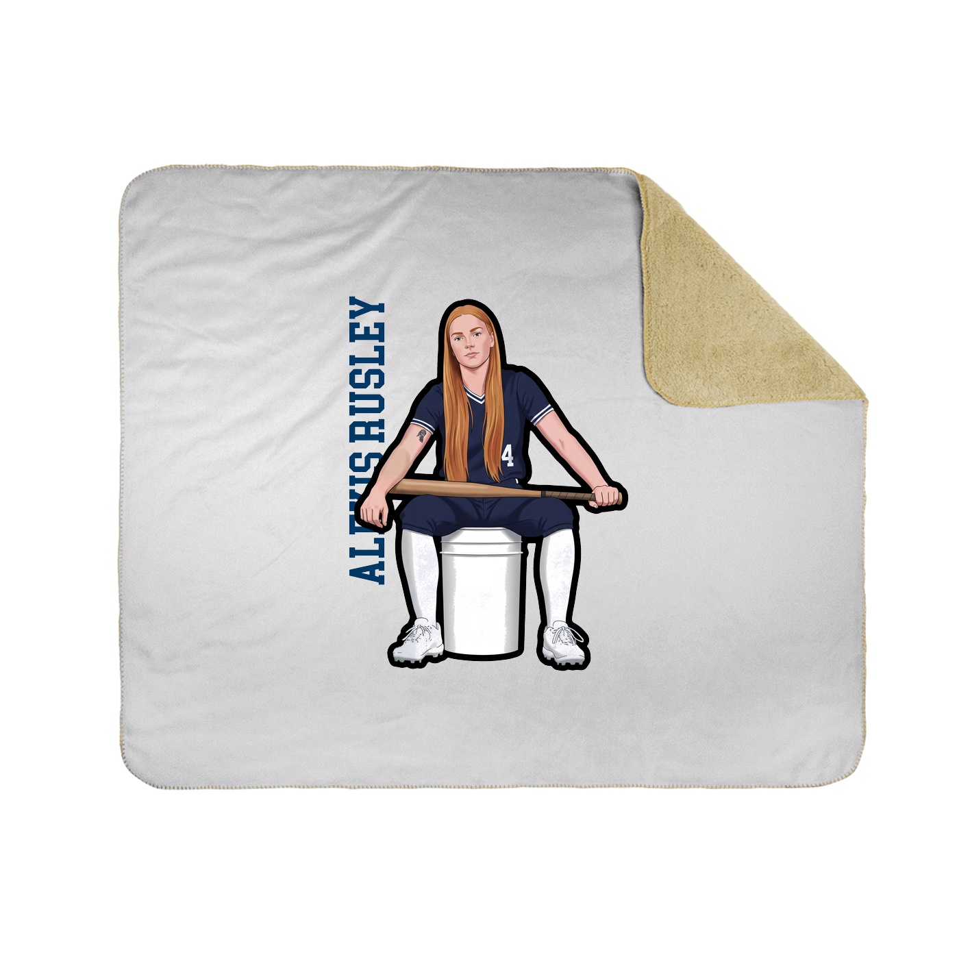 Throw Blanket — Name Vertical in White