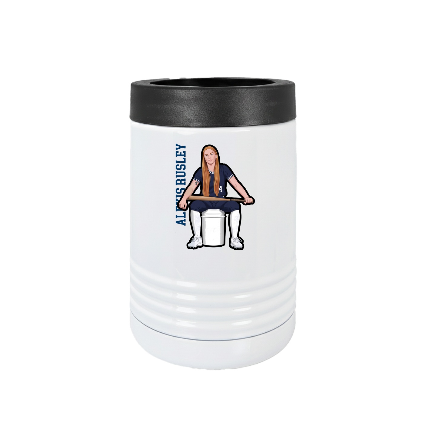 Beverage Holder — Name Vertical in White