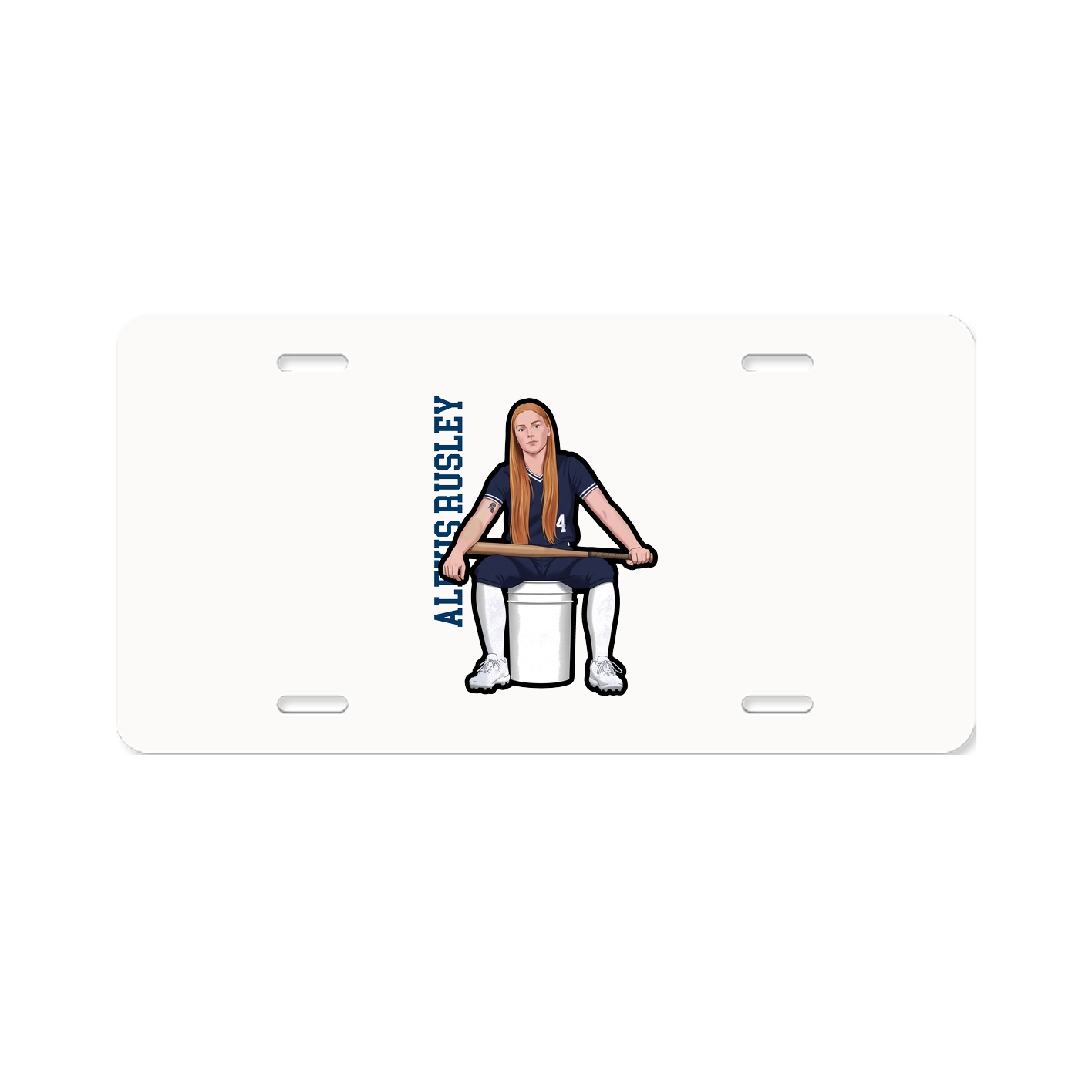 License Plate — Name Vertical in Classic