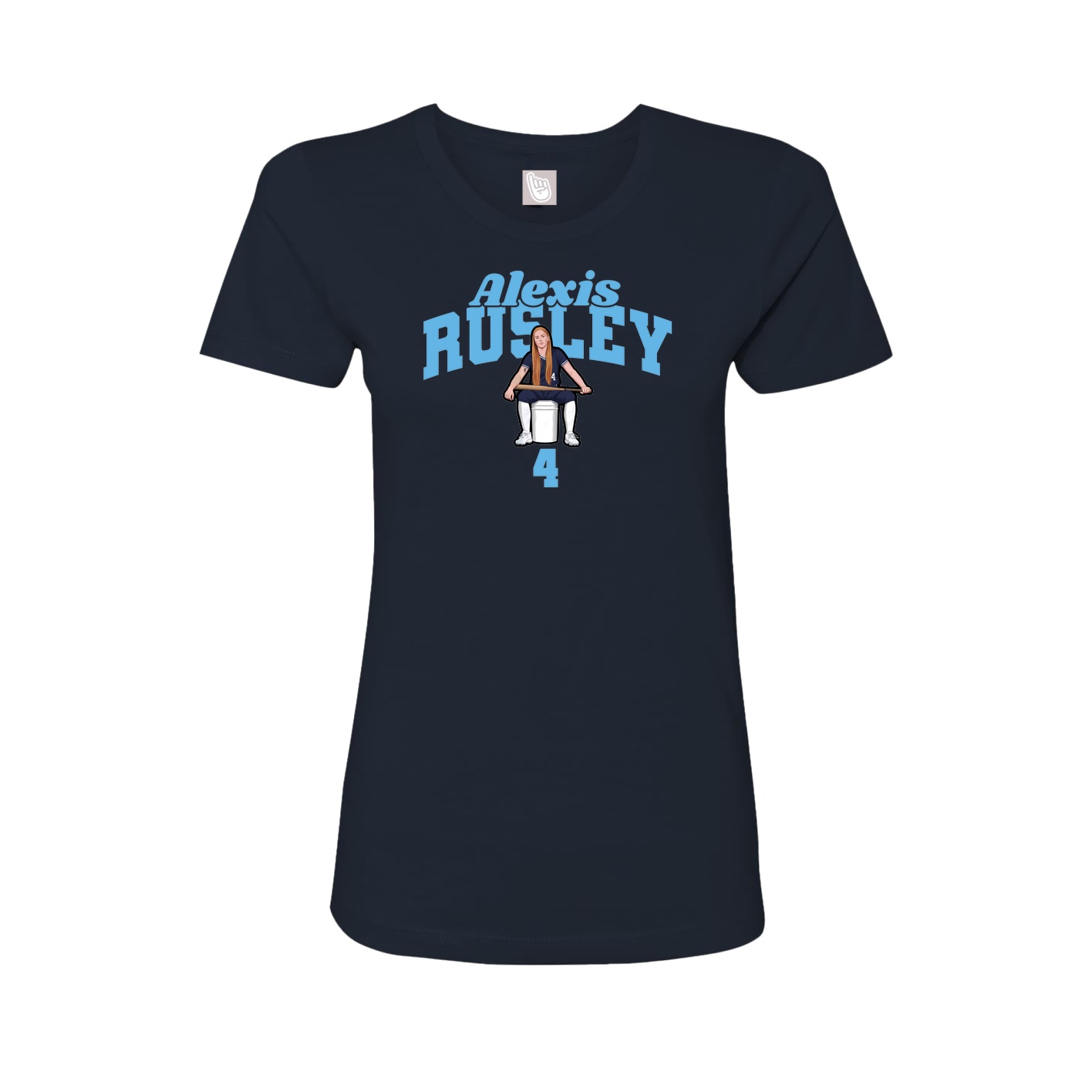 Fitted Women's Tee — Signature Arch in Navy