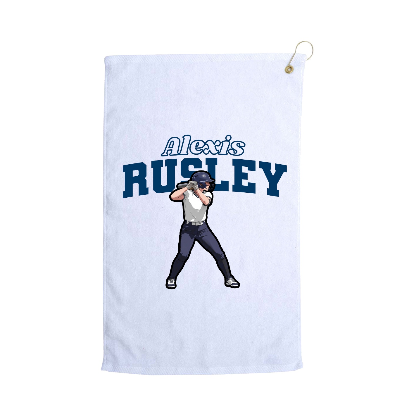 Golf Towel — Name Arch in White
