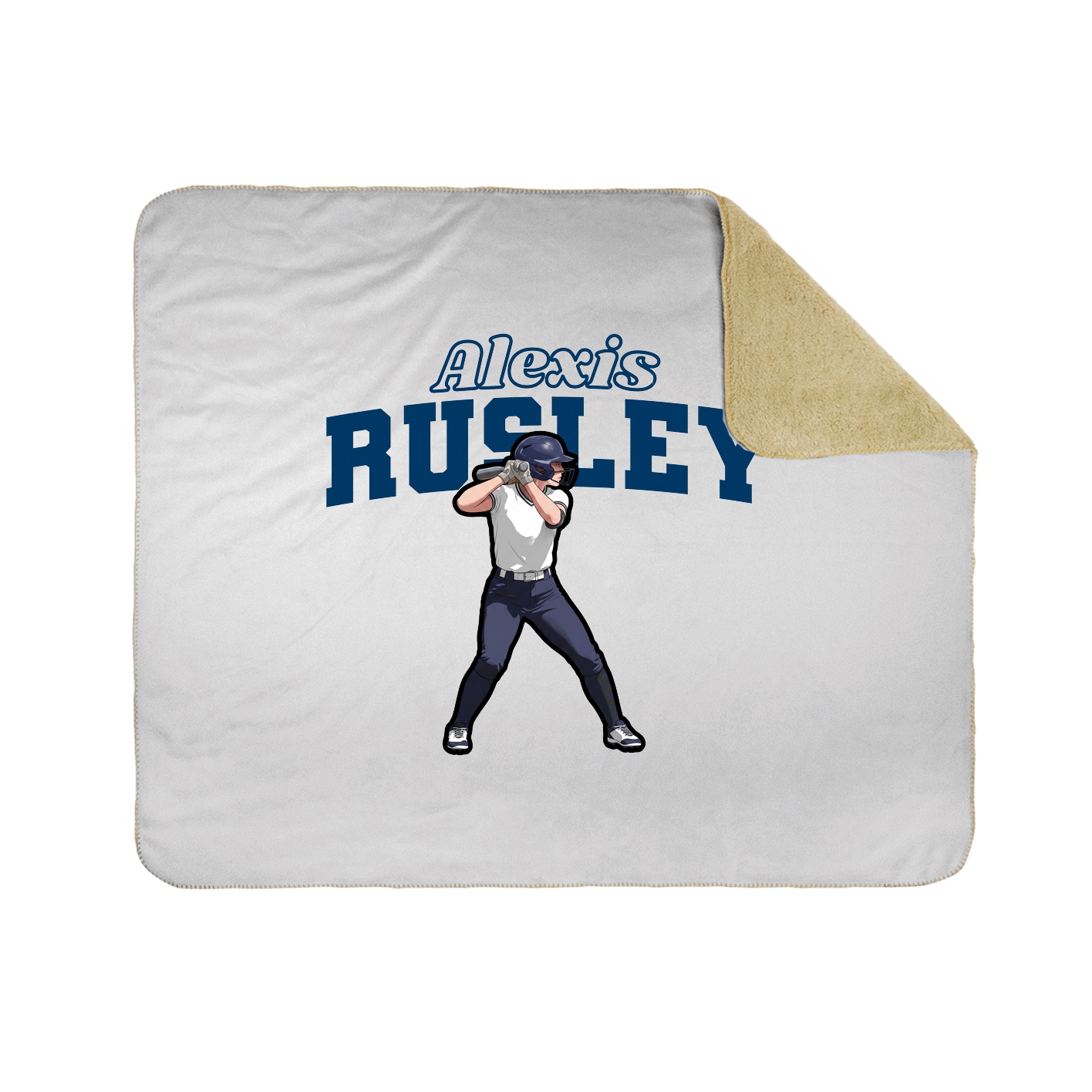Throw Blanket — Name Arch in White