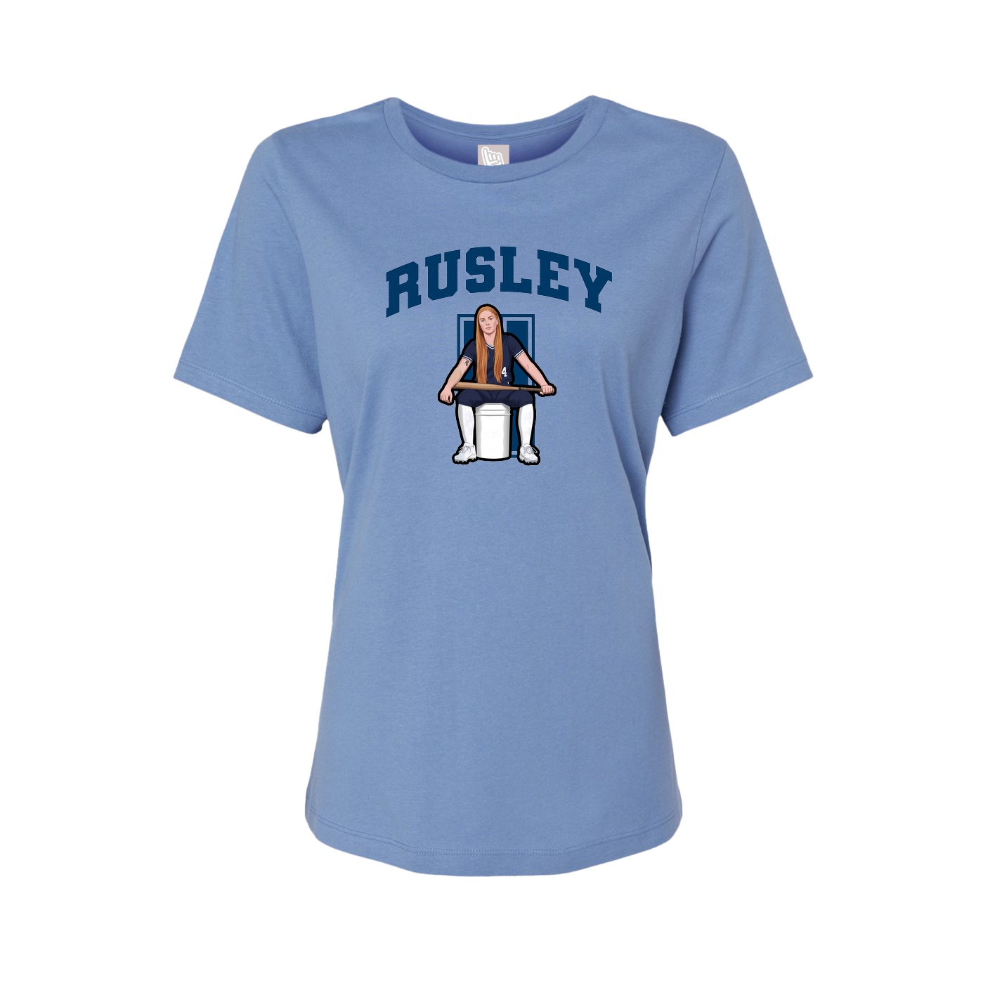 Fitted Women's Tee — Number in Powder Blue