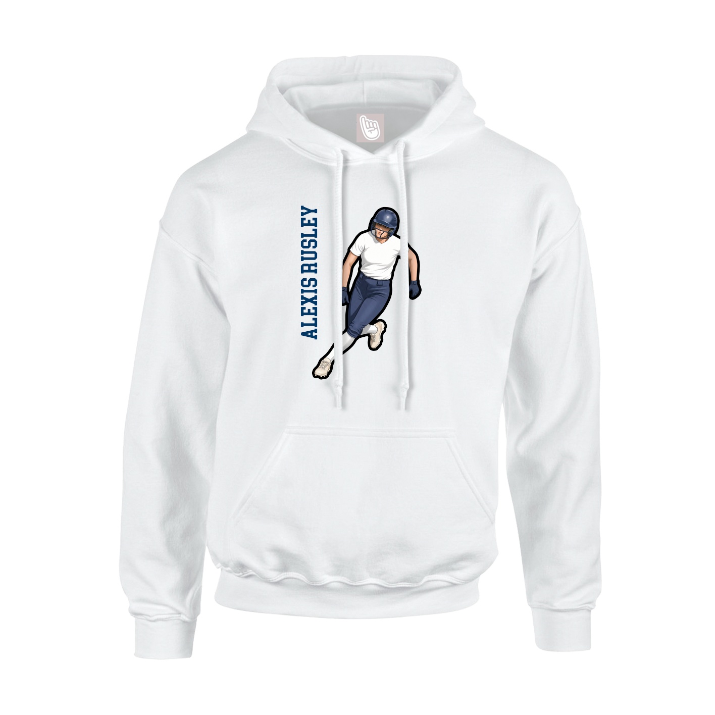 Hoodie — Name Vertical in White