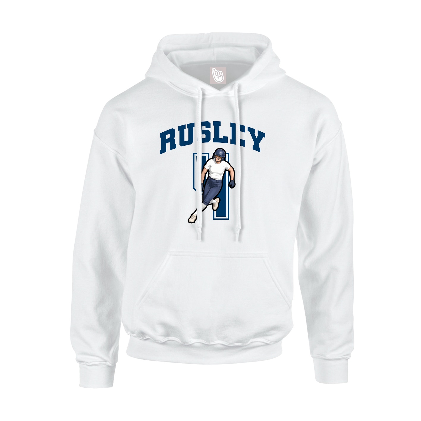 Youth Hoodie — Number in White