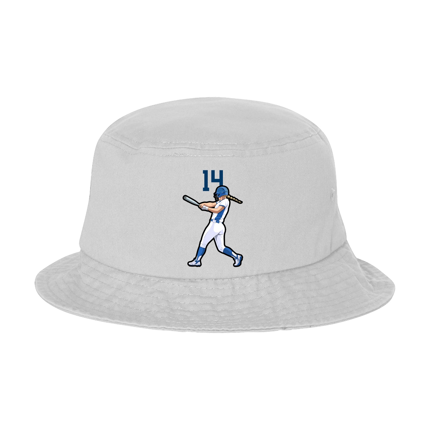 Bucket Cap — Number Top in White