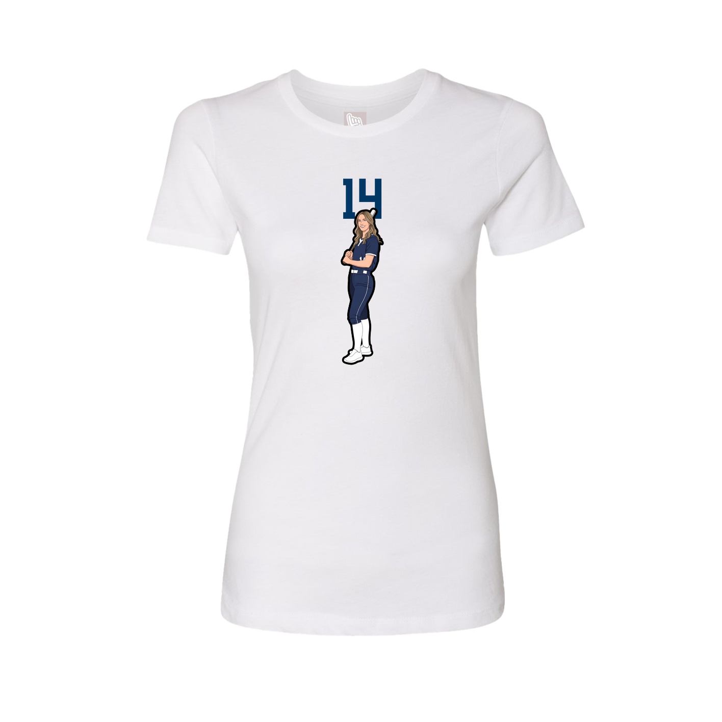 Fitted Women's Tee — Number Top in White