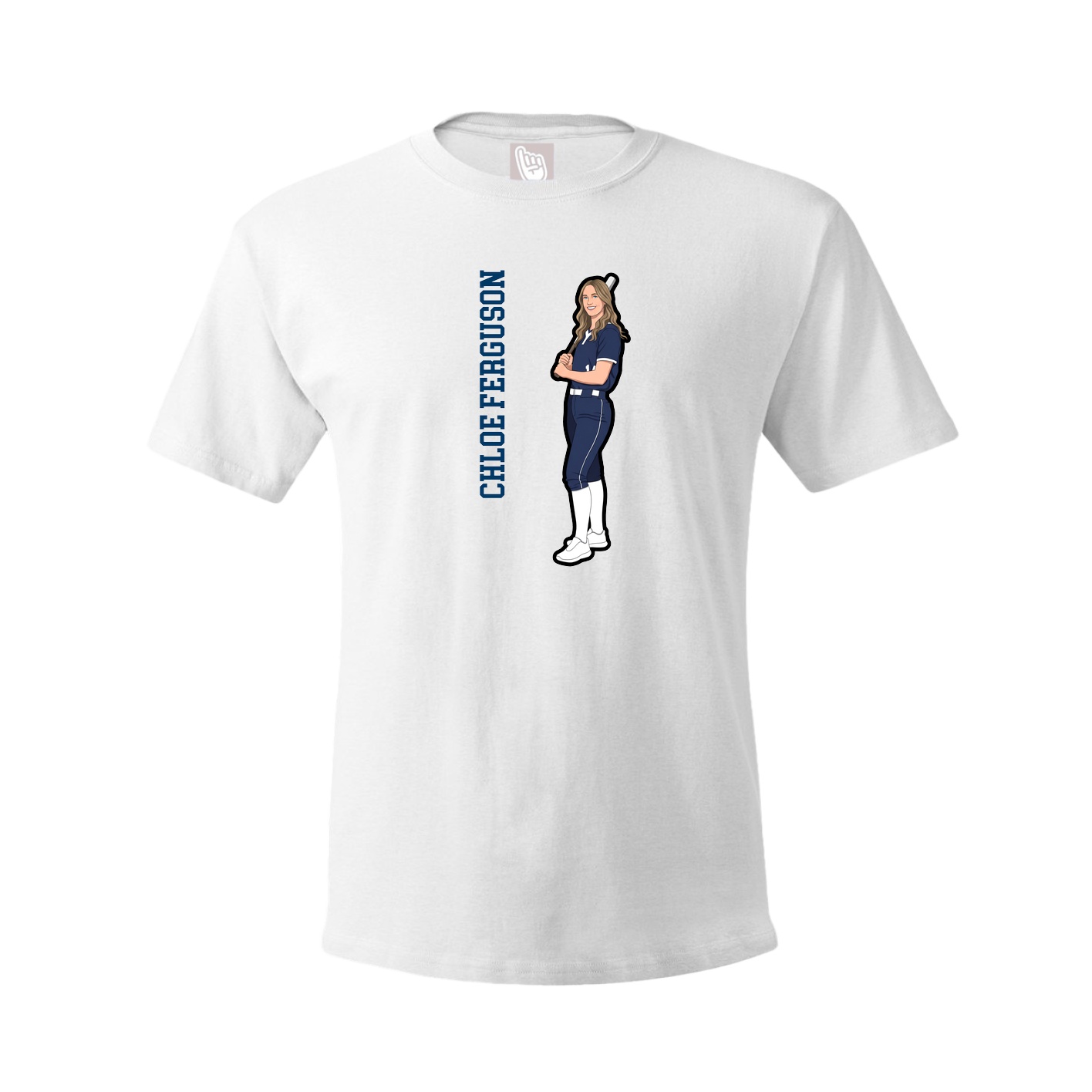 Tee — Name Vertical in White