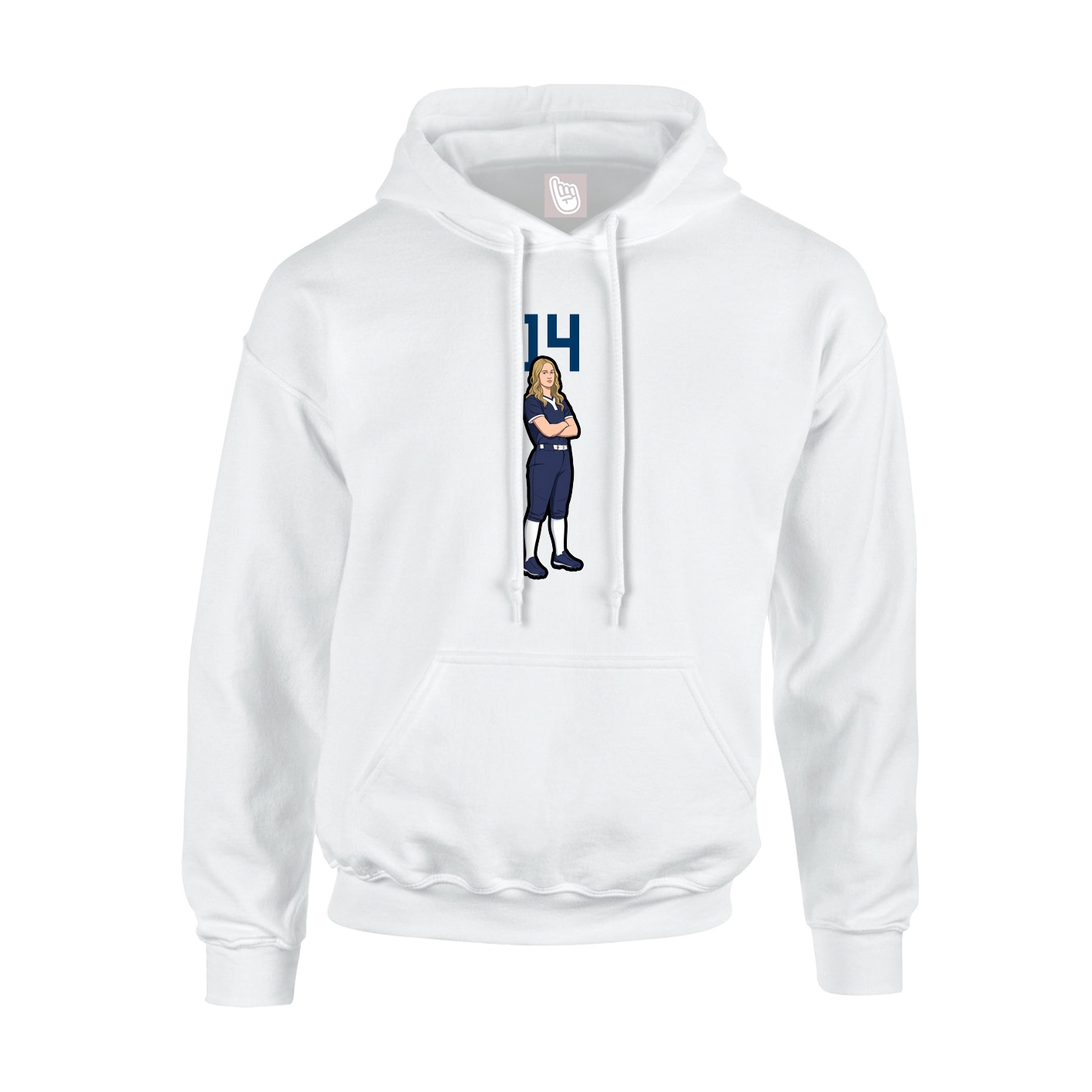 Youth Hoodie — Number Top in White