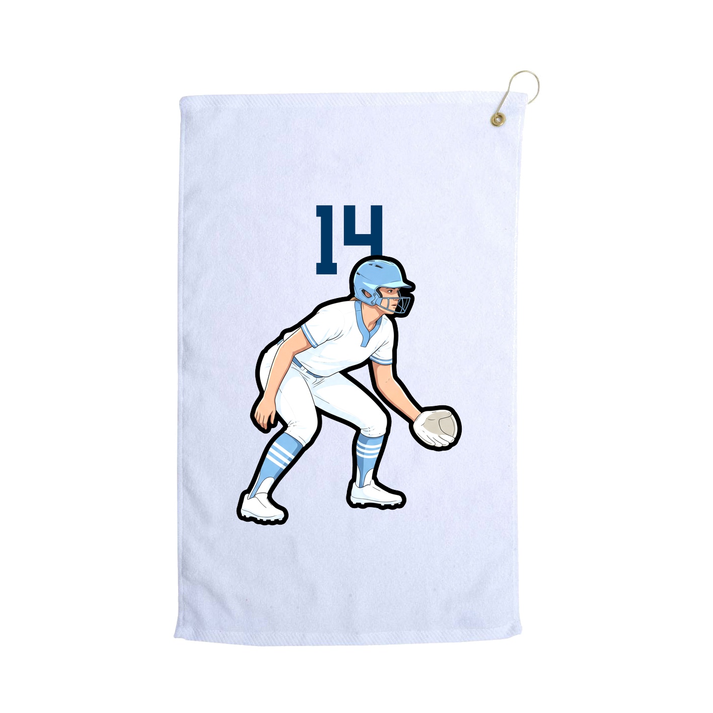 Golf Towel — Number Top in White