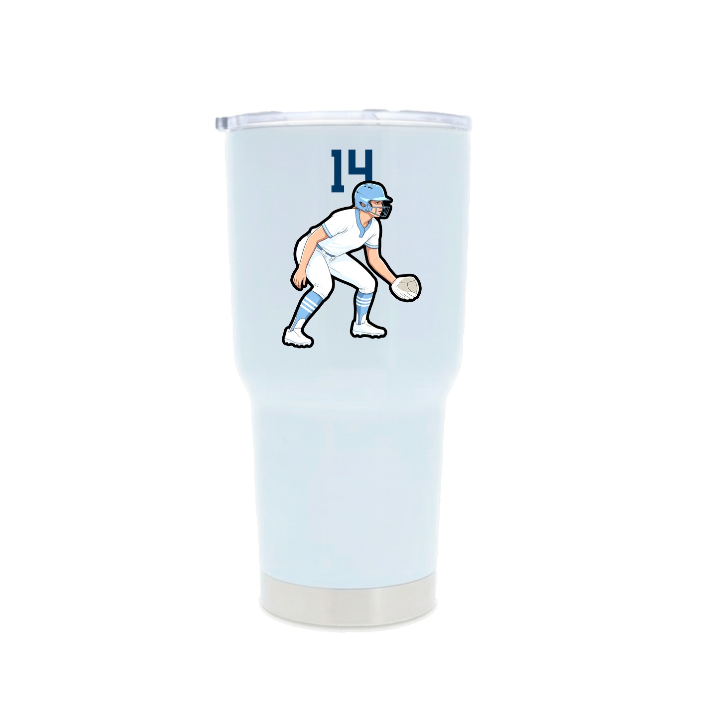 30oz Stainless Steel Tumbler — Number Top in White