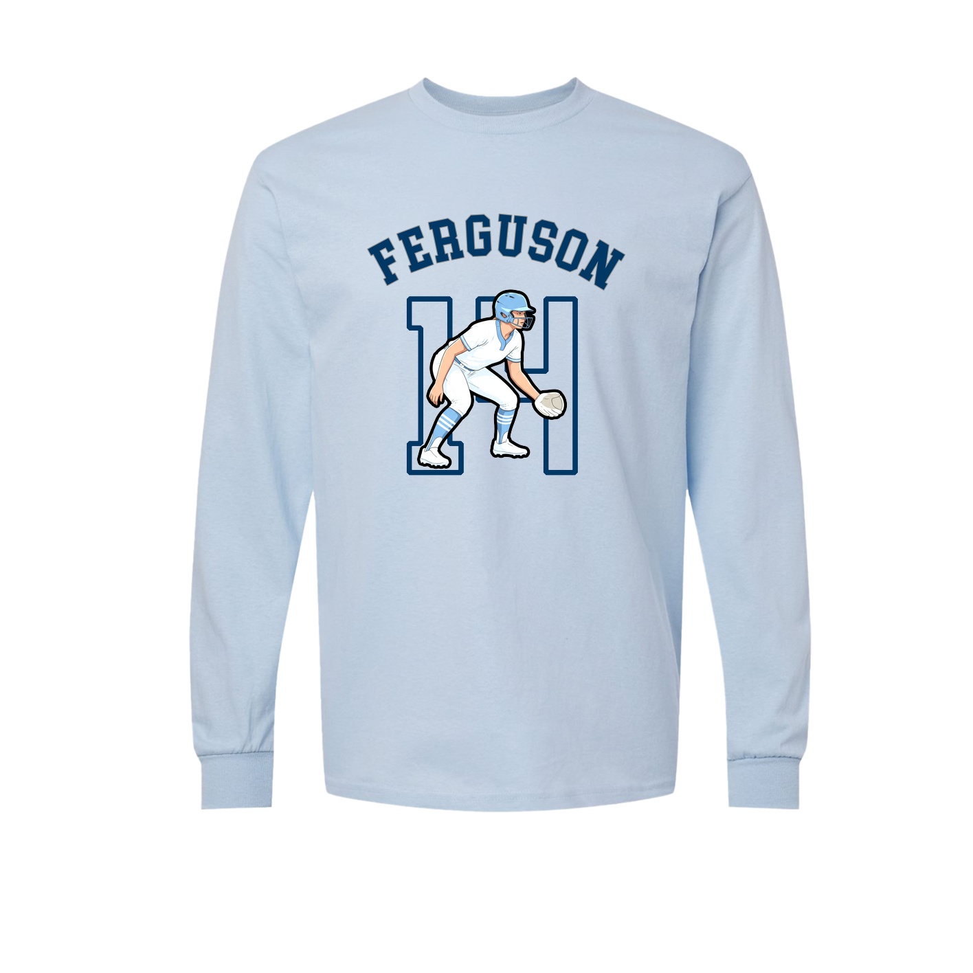 Long Sleeve Tee — Shirsey Arch in Light Blue