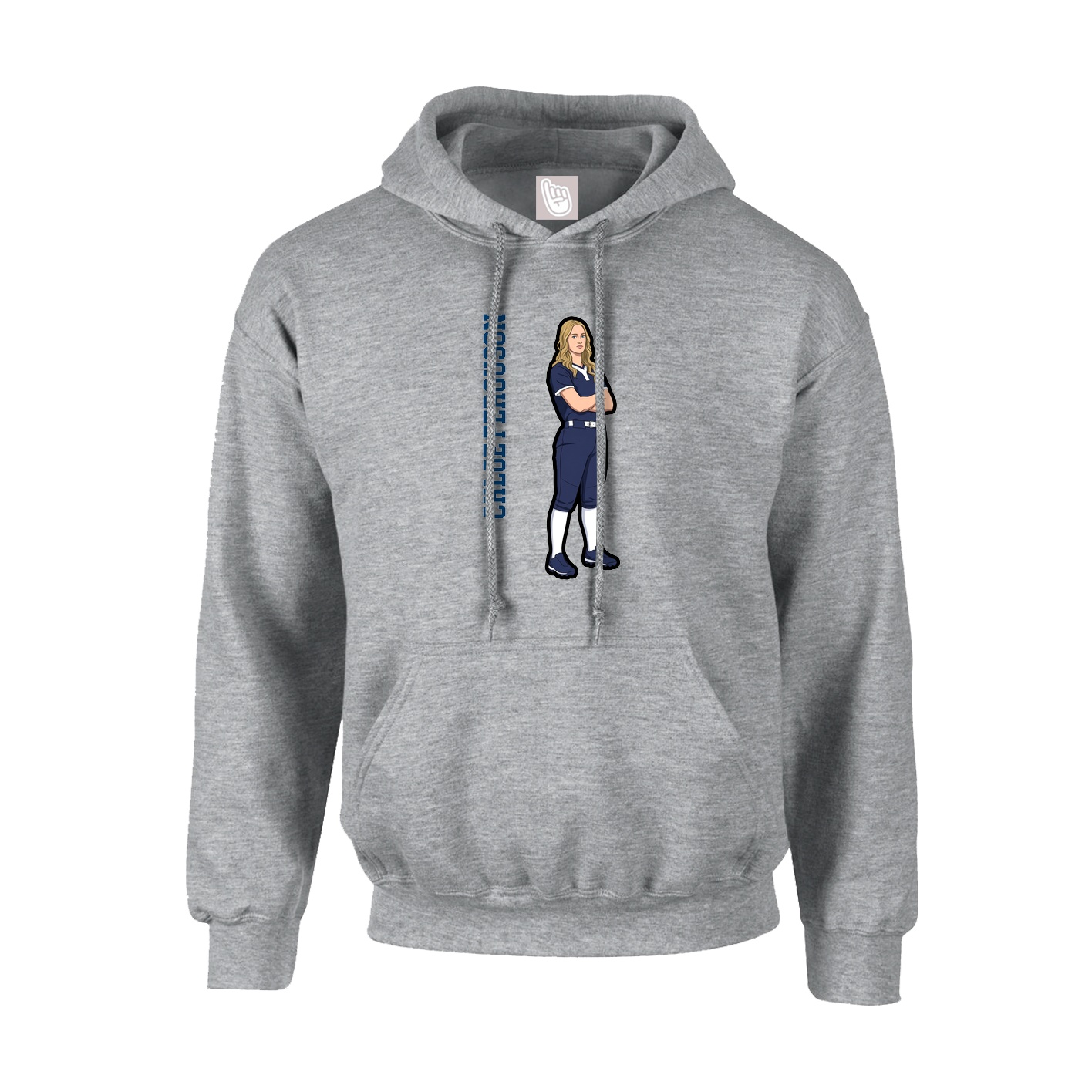 Hoodie — Name Vertical in Grey