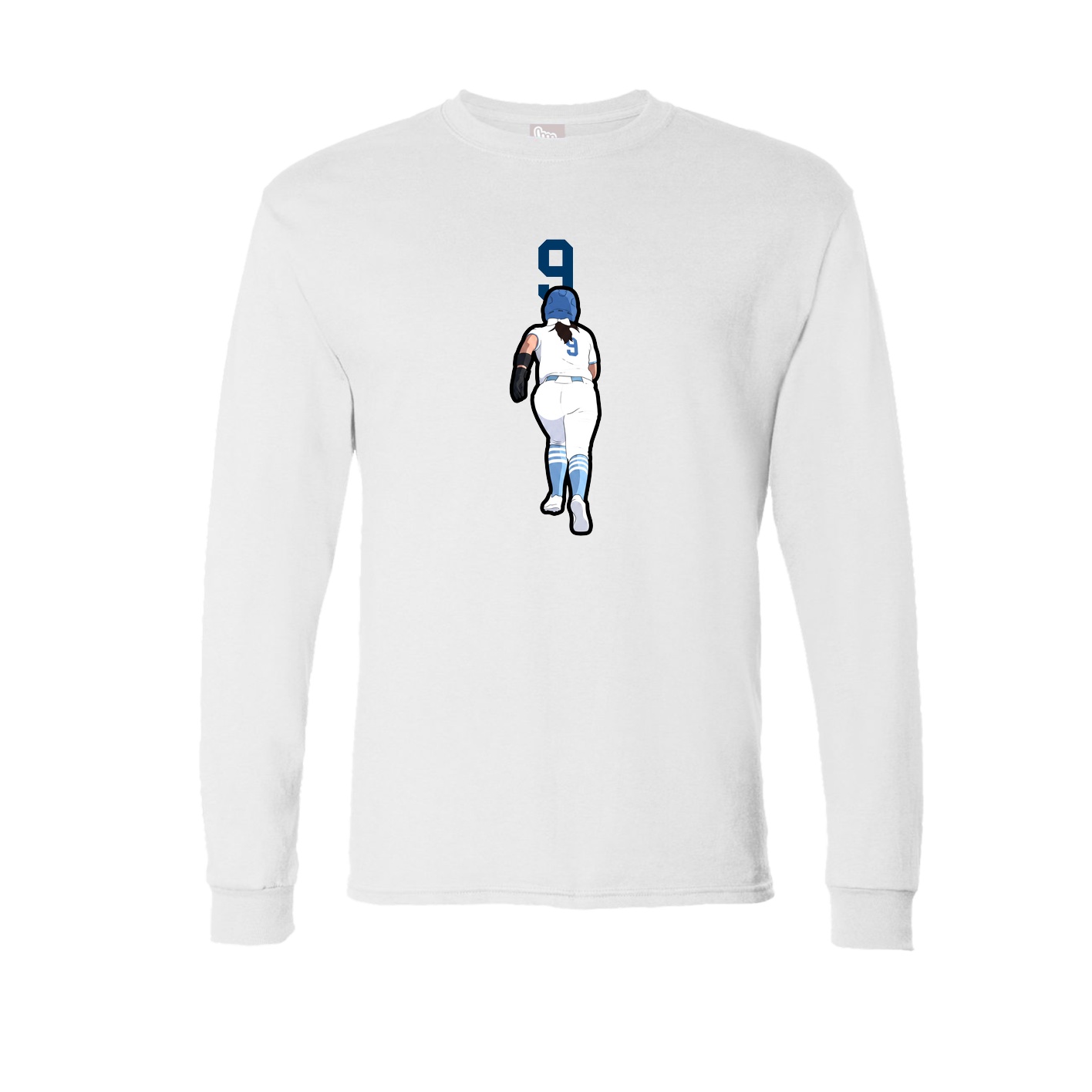 Long Sleeve Tee — Number Top in White