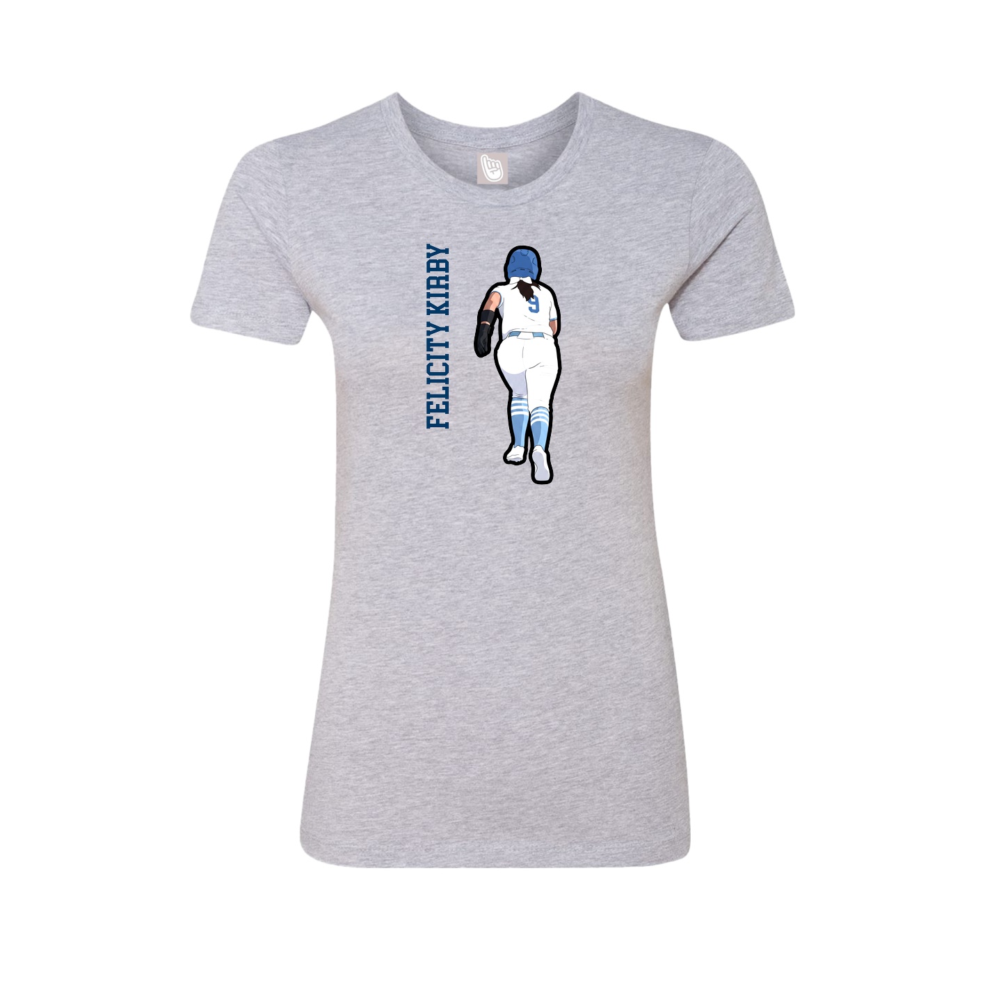 Womens Tee — Name Vertical in Grey