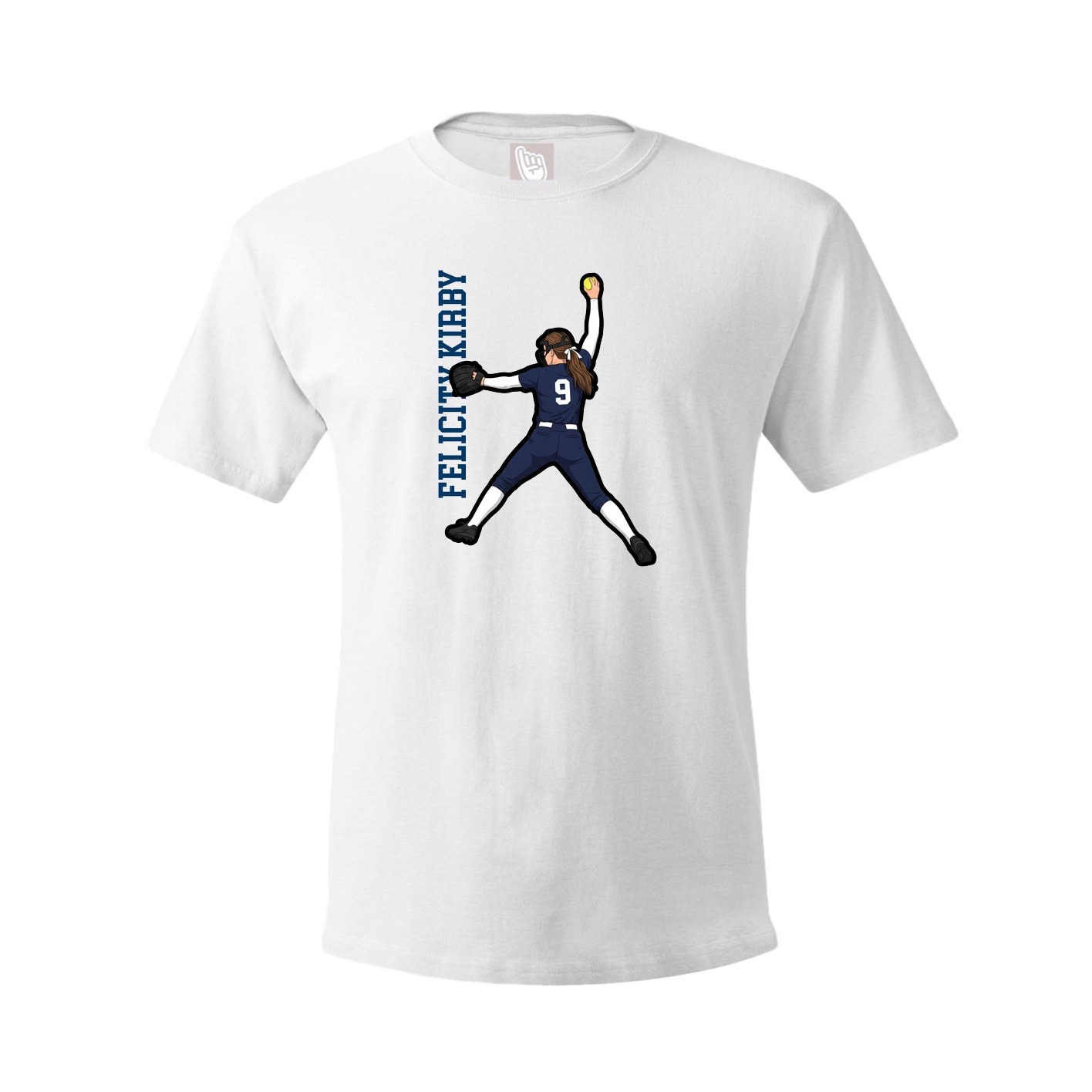 Tee — Name Vertical in White