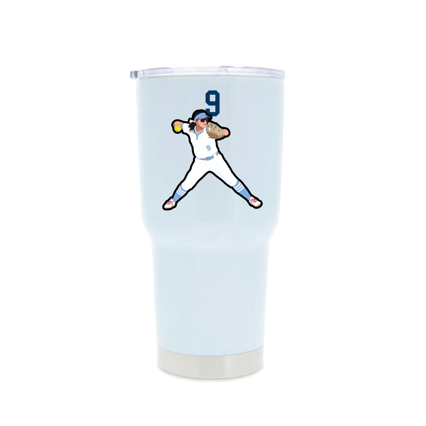 30oz Stainless Steel Tumbler — Number Top in White
