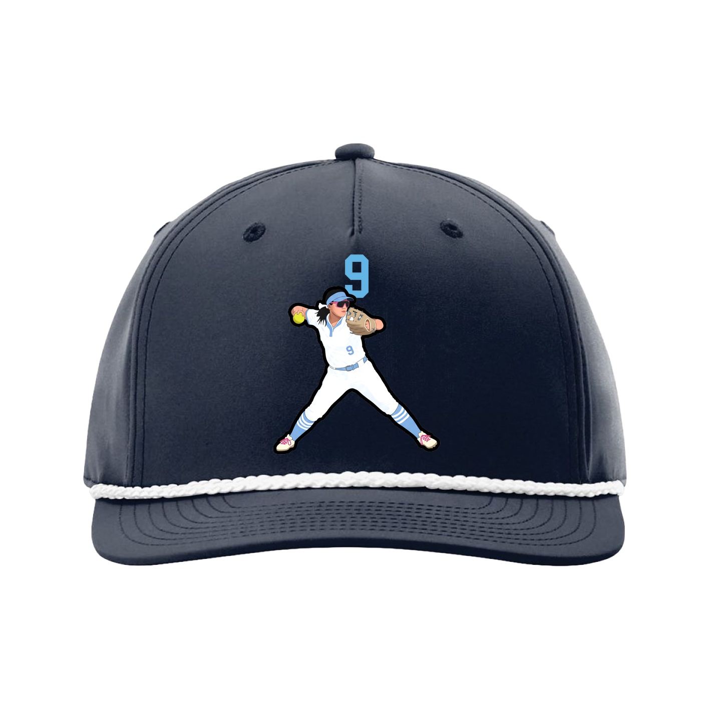 Five-Panel Classic Rope Cap — Number Top in Navy