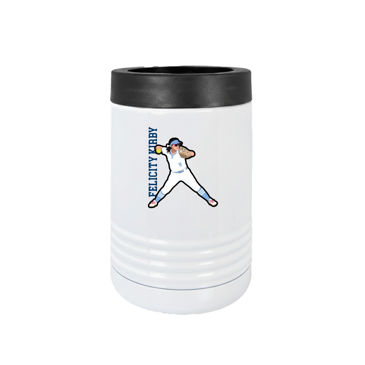 Beverage Holder — Name Vertical in White