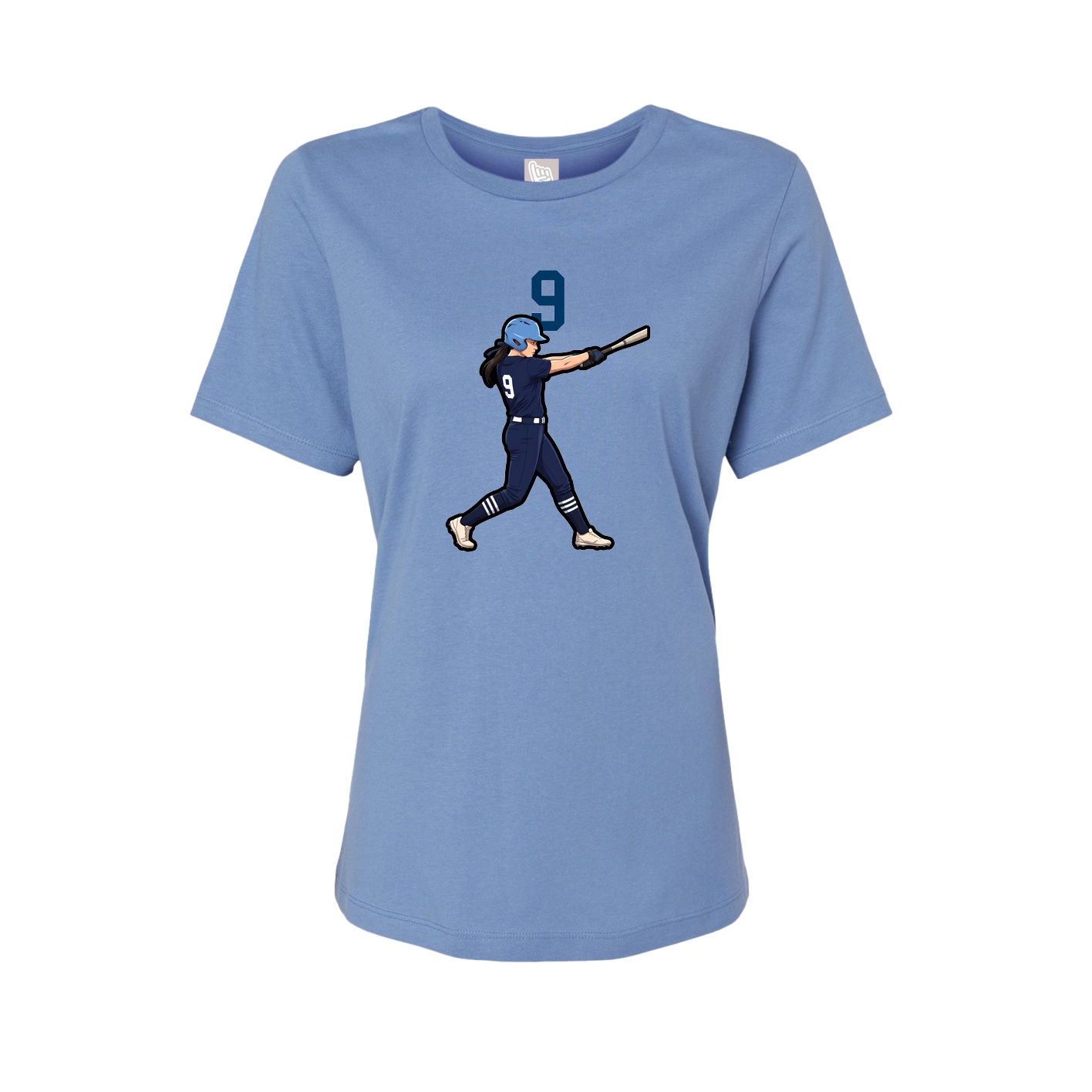 Womens Tee — Number Top in Powder Blue