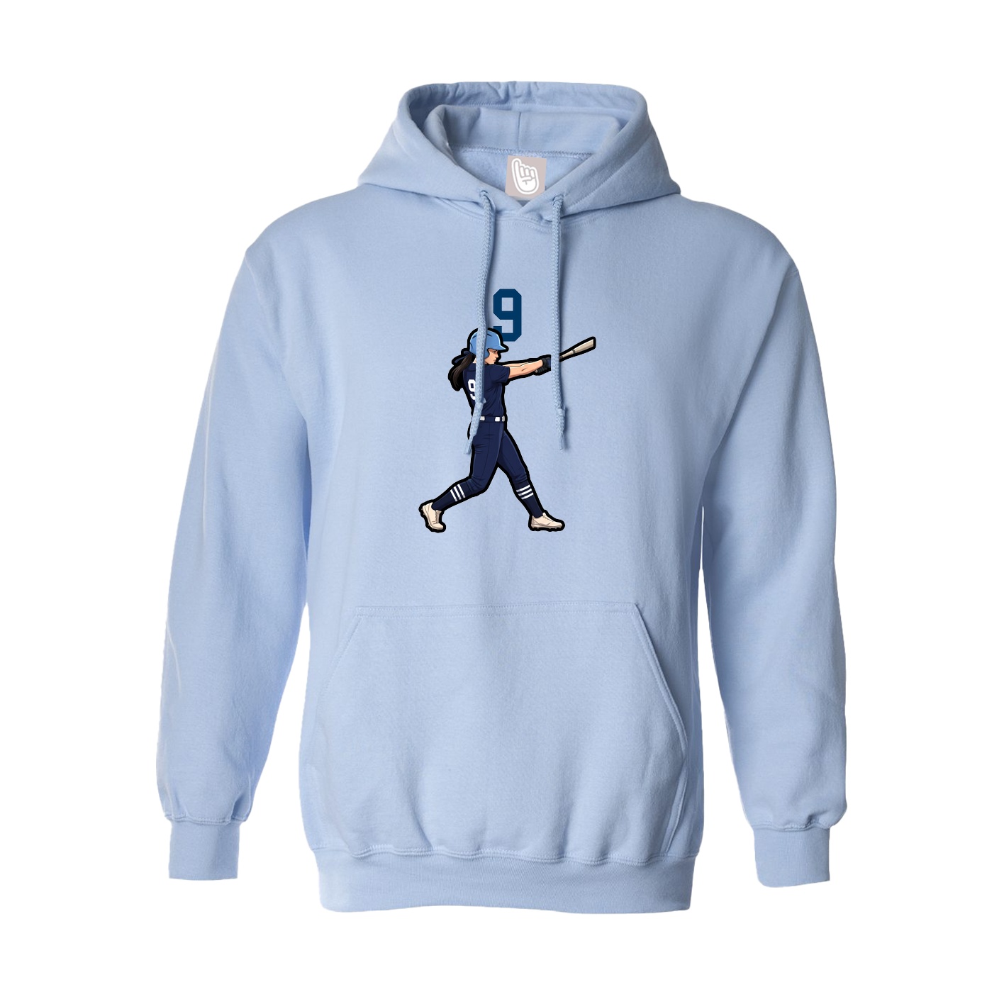 Hoodie — Number Top in Light Blue