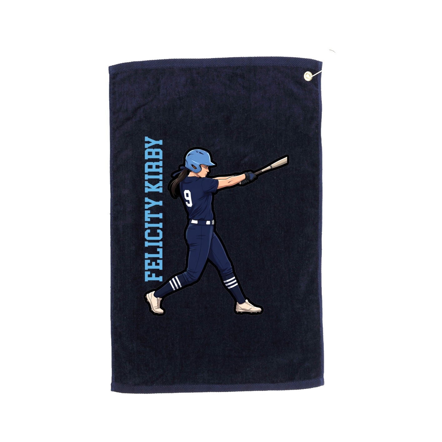 Golf Towel — Name Vertical in Navy