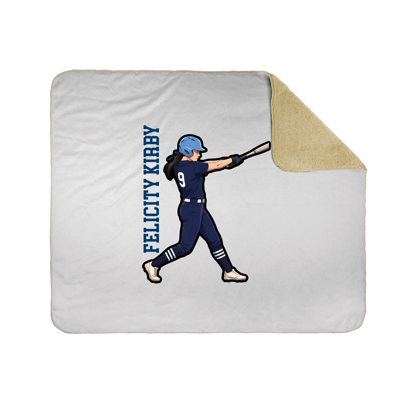Throw Blanket — Name Vertical in White